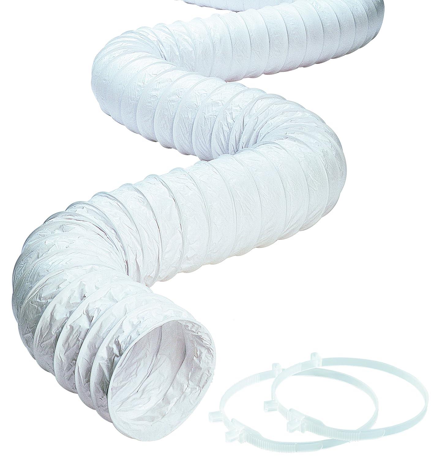 Deflect-O  8 ft. L x 4 in. Dia. White  Vinyl  Dryer and Vent Hose