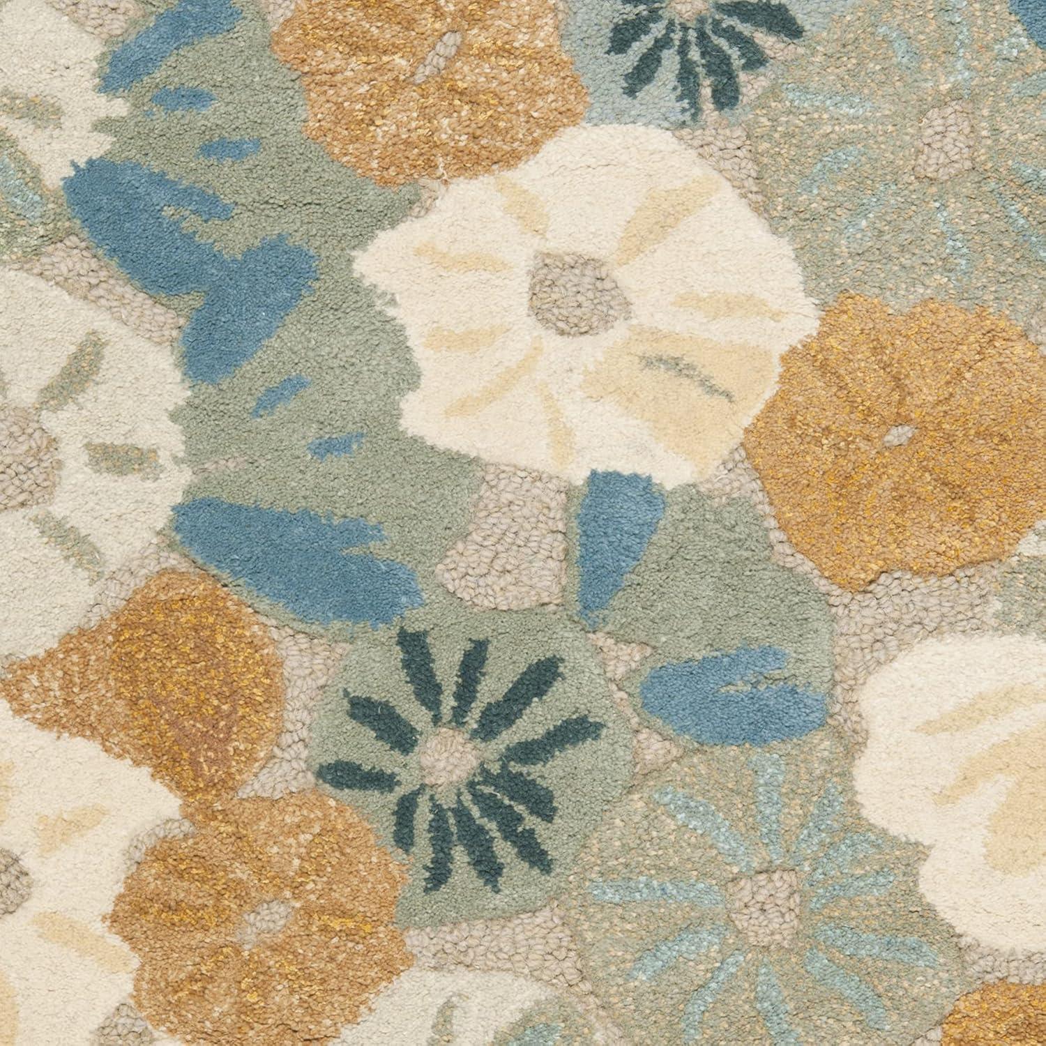 SAFAVIEH Martha Stewart Poppy Field Floral Area Rug, Azurite Blue, 2'6" x 4'3"