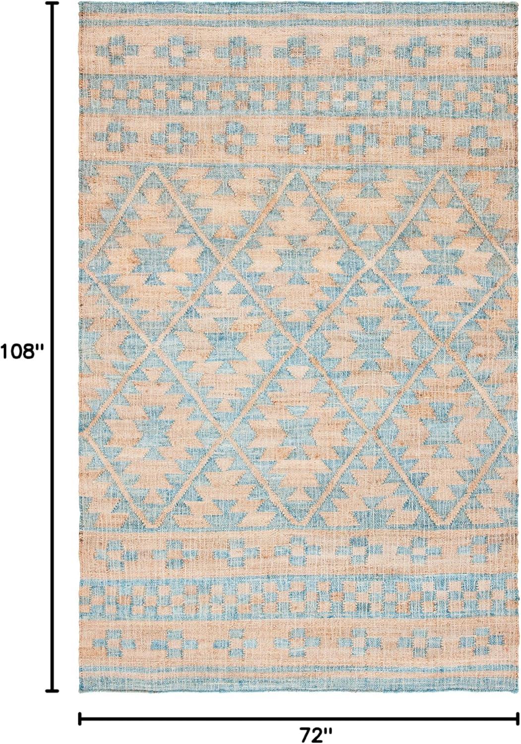 Kilim KLM757 Hand Woven Area Rug - Blue/Natural - 6'x9' - Safavieh.