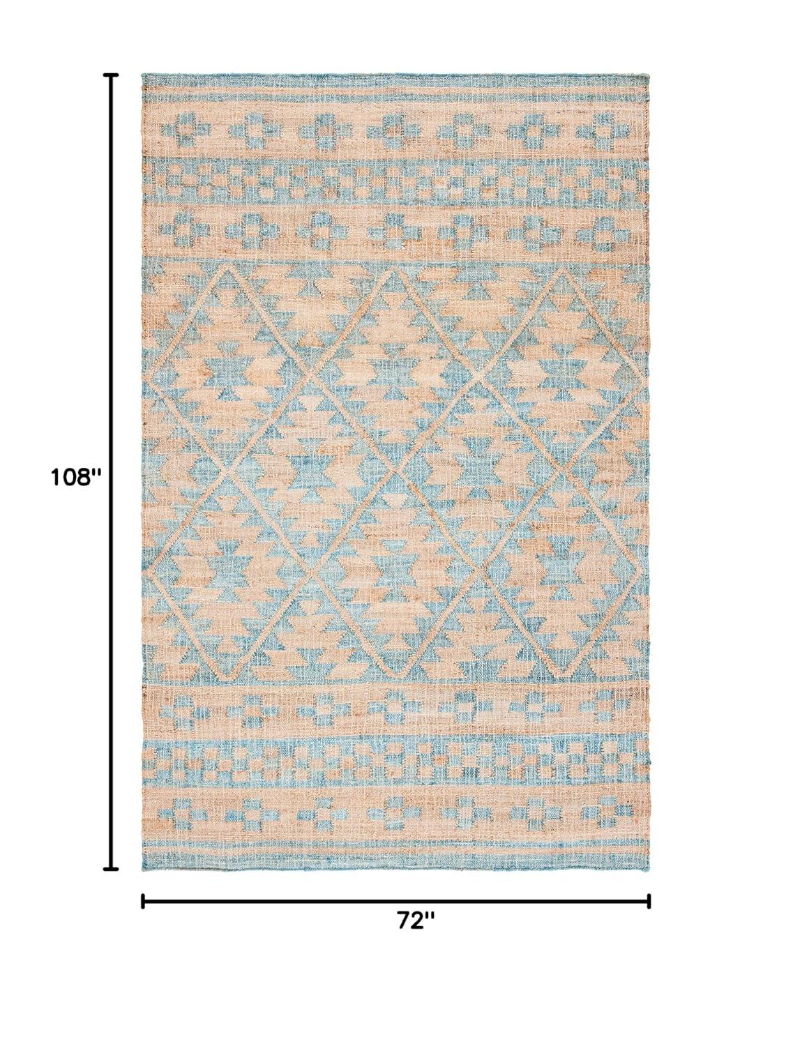 Kilim KLM757 Hand Woven Area Rug - Blue/Natural - 6'x9' - Safavieh.
