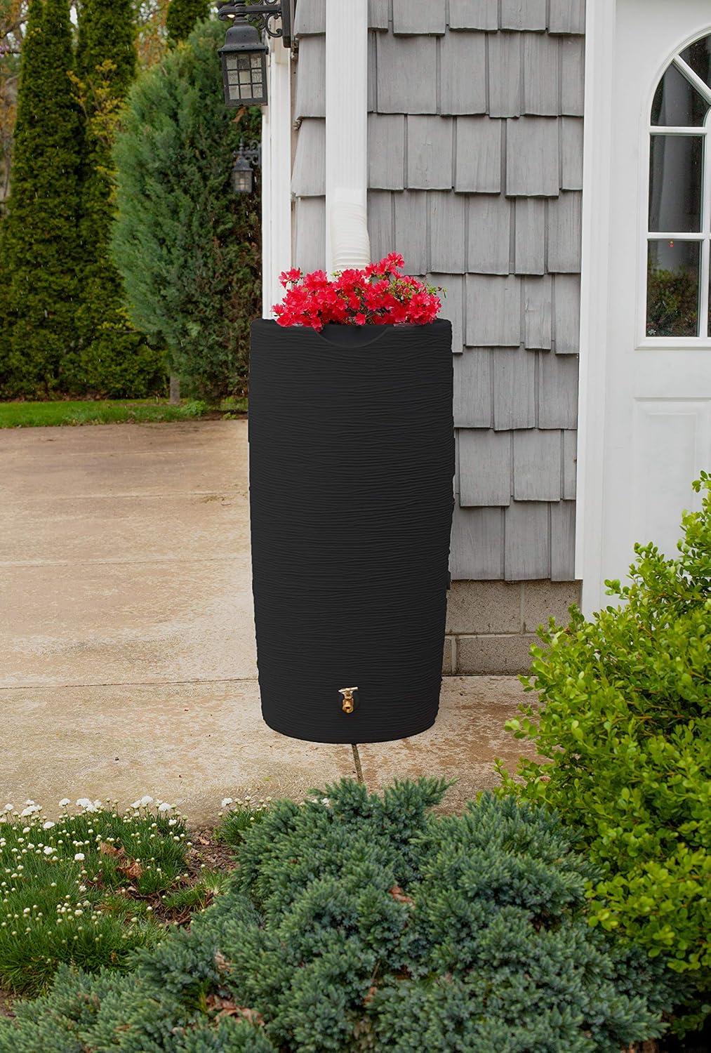 Good Ideas Good Ideas 50 Gallons Plastic Drainable Dual Overflow Planter Rain Barrel