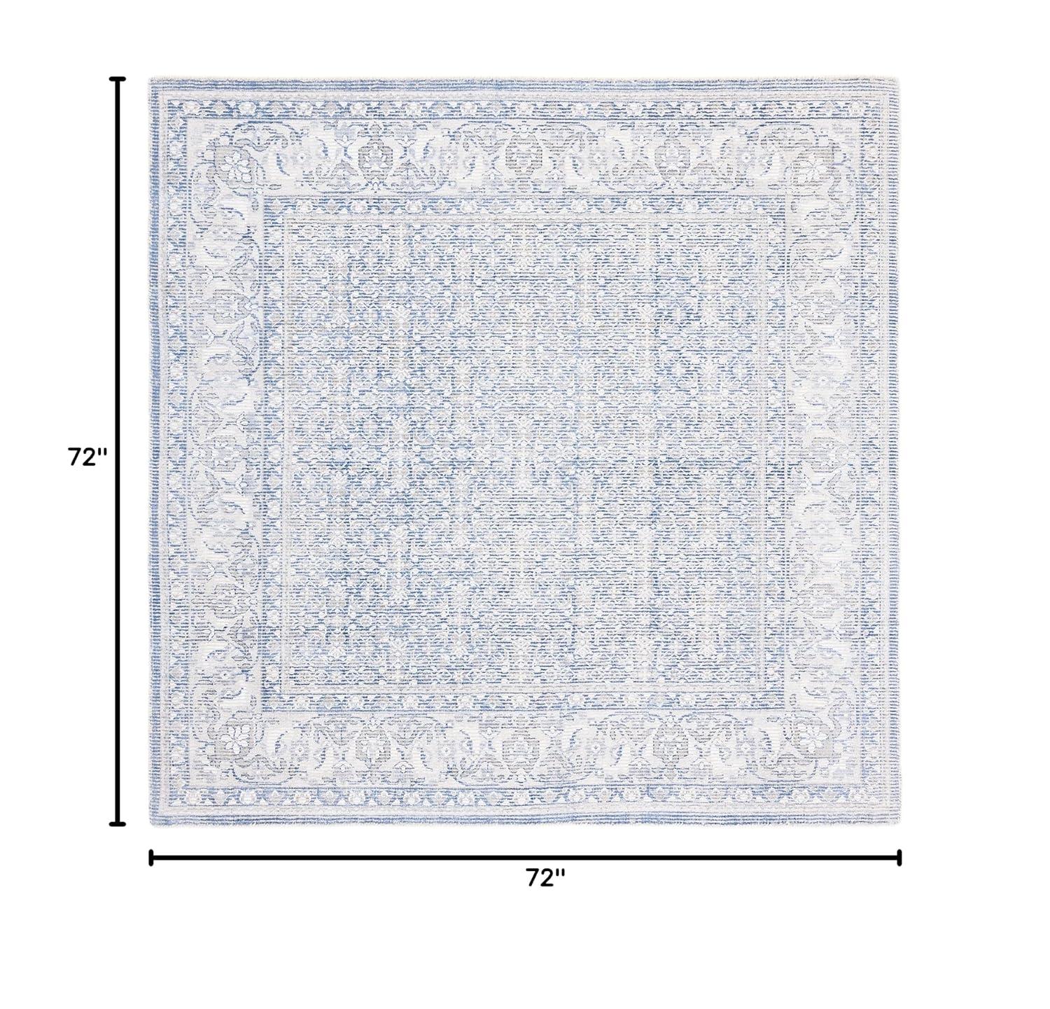 Restoration Vintage RVT706 Hand Loomed Indoor Area Rug - 6'x6' - Blue/Ivory - Safavieh