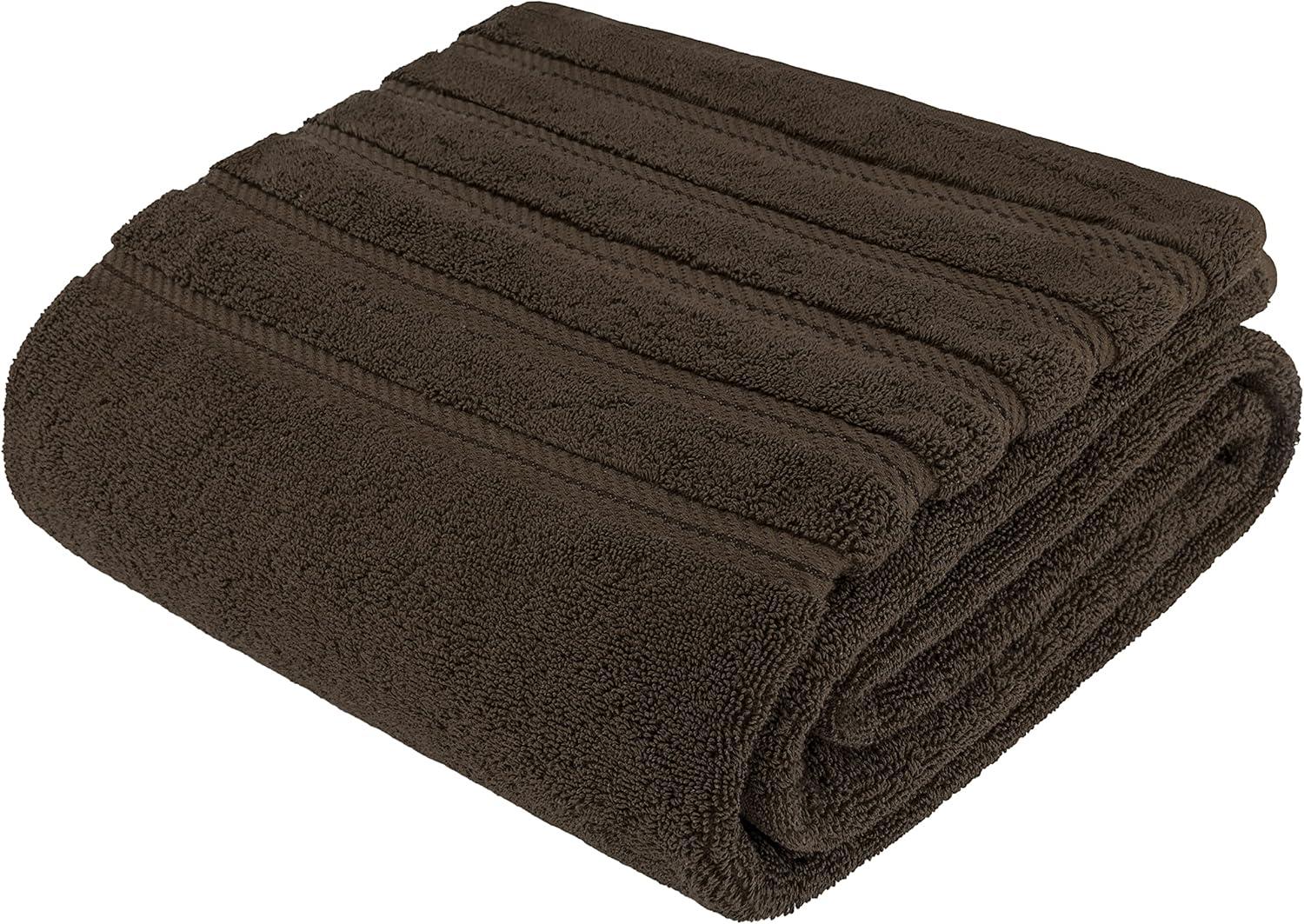 American Soft Linen Luxury 35x70 Jumbo Large Bath Towel, 100% Cotton Turkish Bath Towel Sheet, Brown