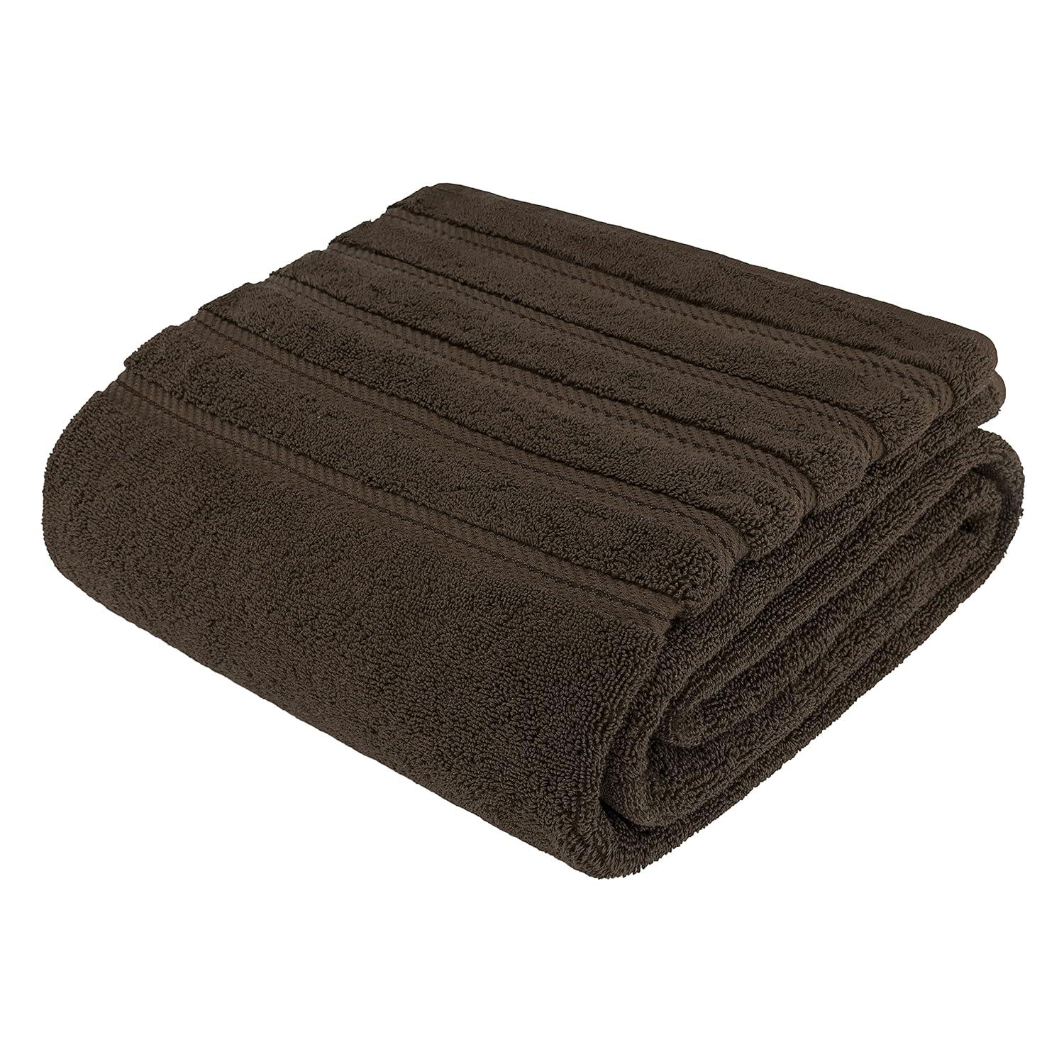 American Soft Linen Luxury 35x70 Jumbo Large Bath Towel, 100% Cotton Turkish Bath Towel Sheet, Brown
