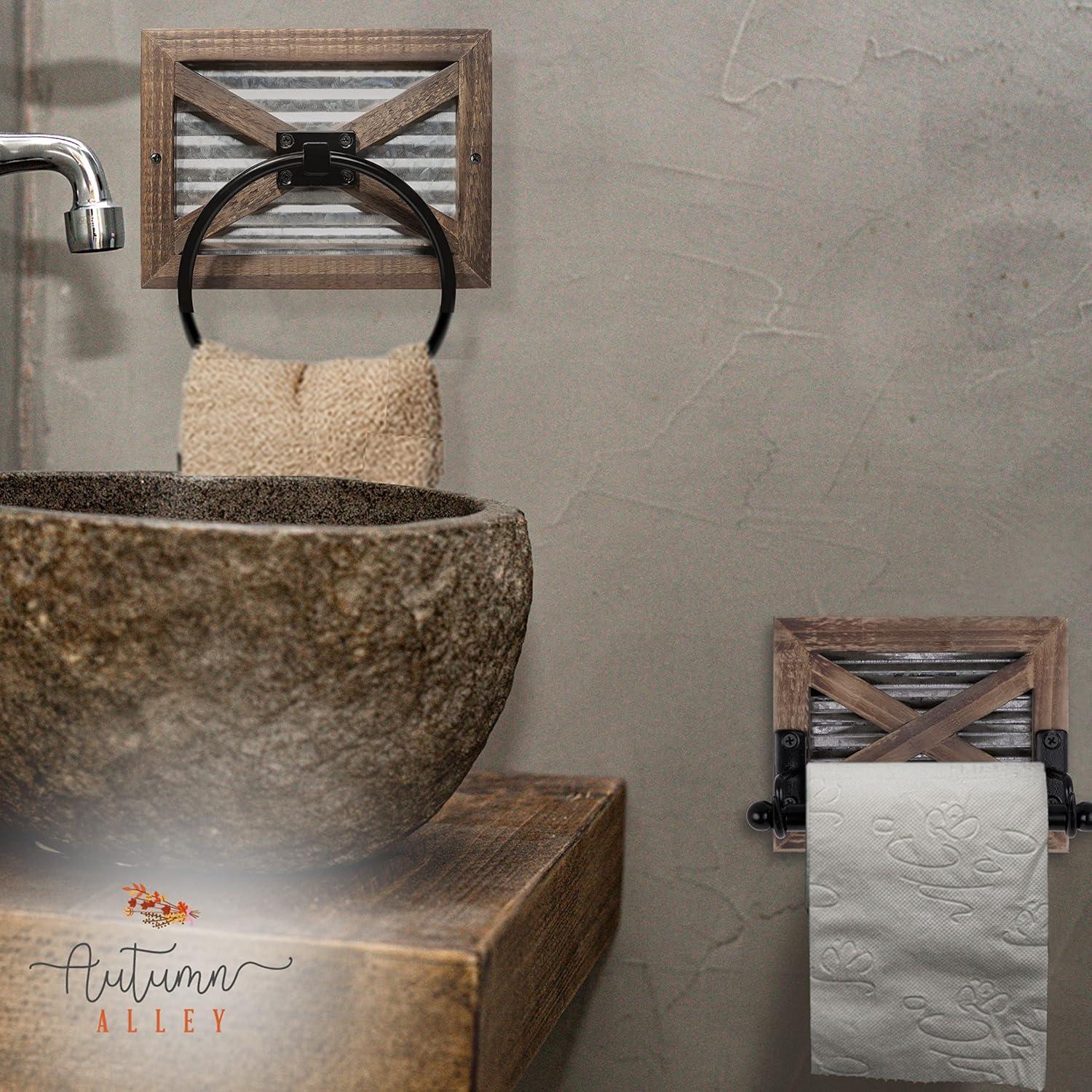 Wall Mount Rustic Farmhouse Toilet Paper Holder