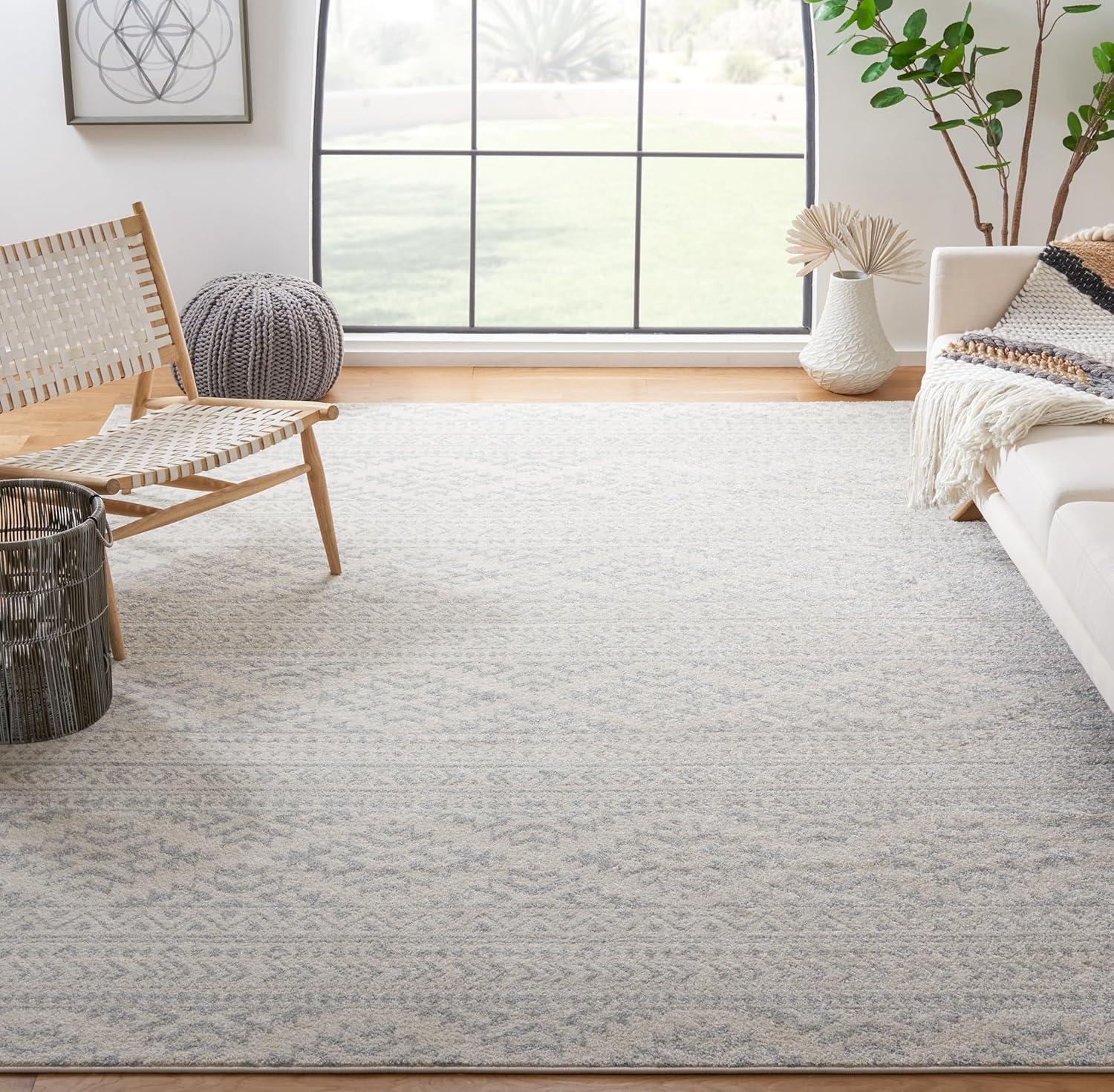 Tulum TUL272 Power Loomed Area Rug - Ivory/Light Grey - 8'x10' - Safavieh.