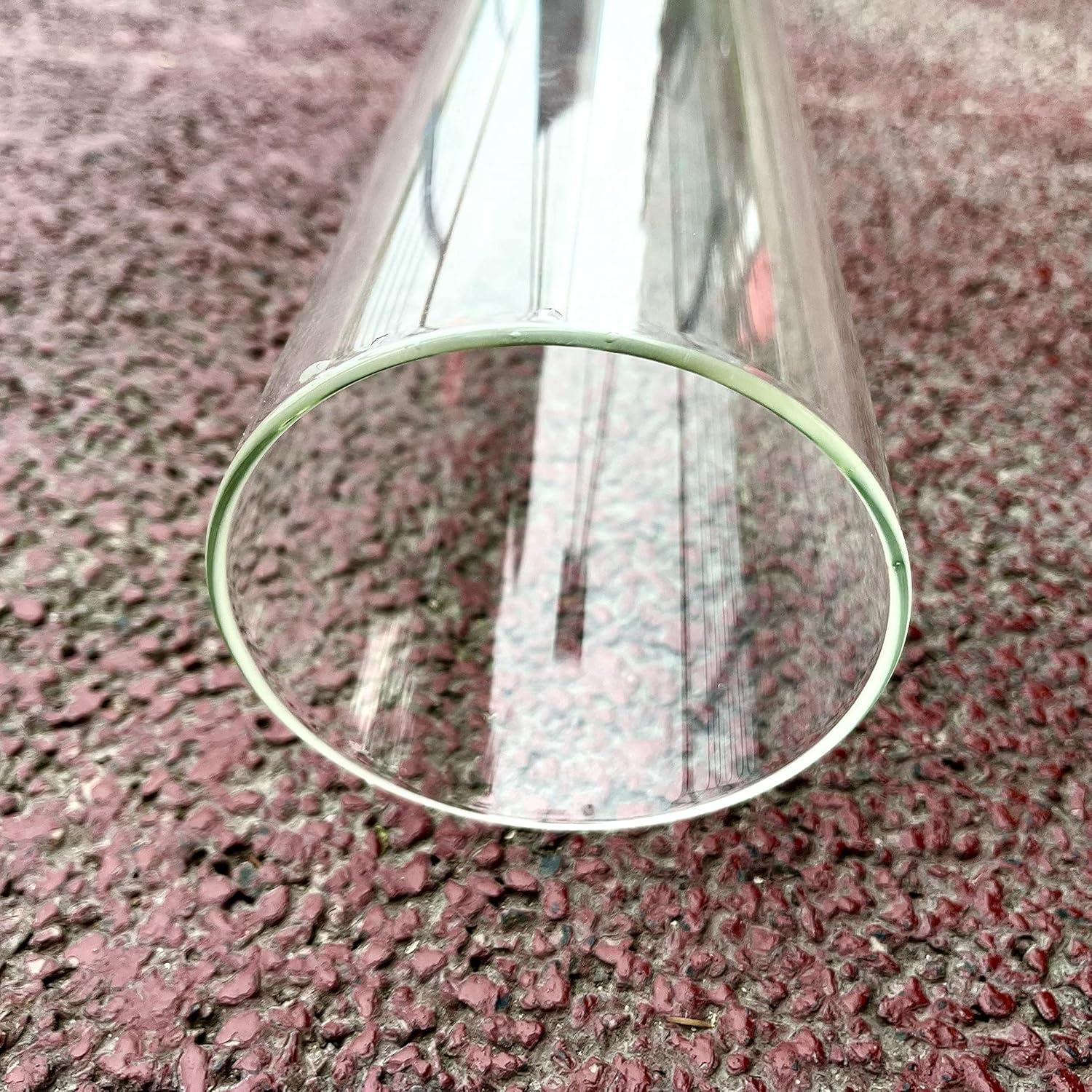 Patio Heater Replacement Parts - 49.5" Tall 4" Diameter - Quartz Glass Tube - Compatible with Four-Sided Pyramid Flame Outdoor Heater - with Neoprene Rubber Silicone Connecting Ring