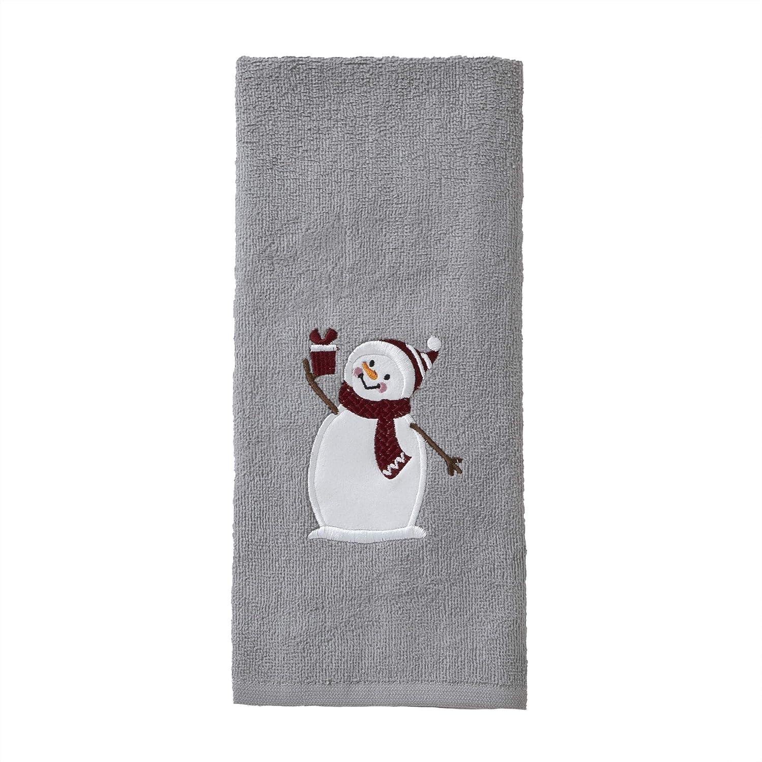 Holiday Embroidered Cotton Hand Towel Set, 6-Piece