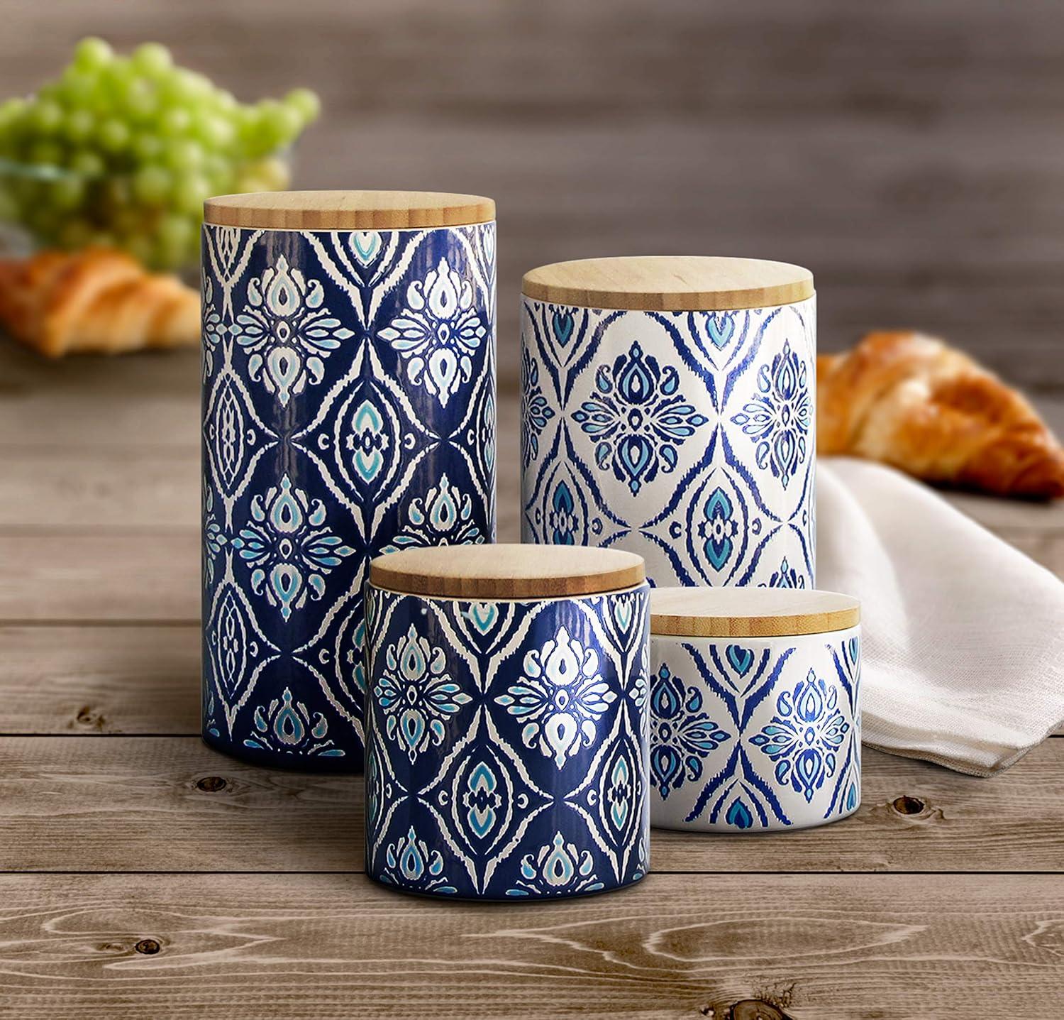 Design Guild Pirouette Ceramic / Porcelain Canister - Set of 4