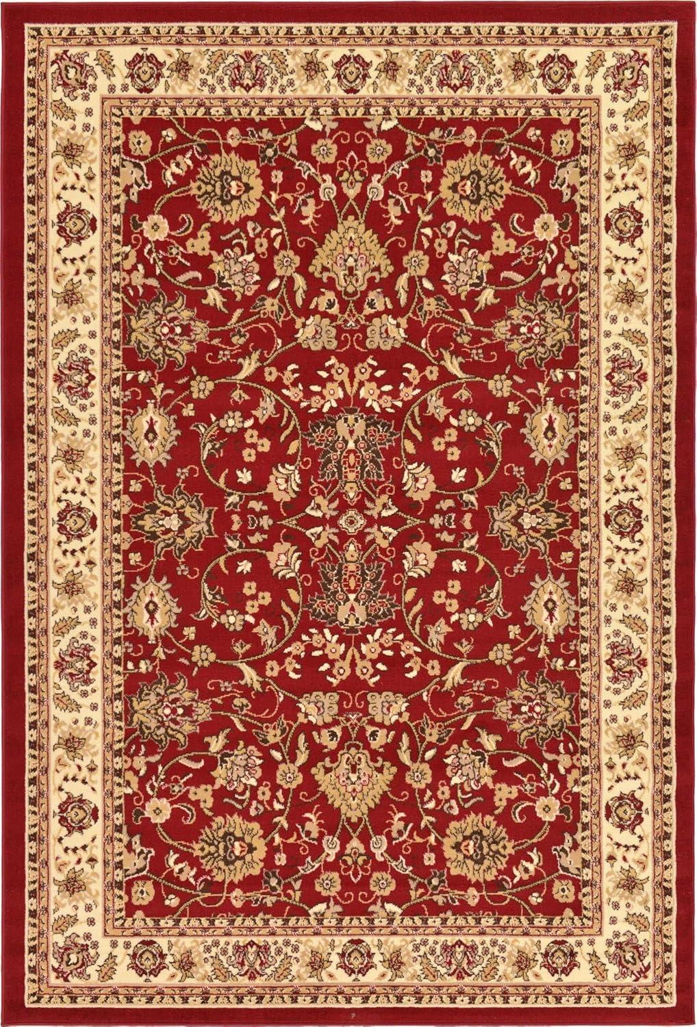 Unique Loom 6' 0 x 9' 0 Sialk Hill Washington Burgundy Area Rug