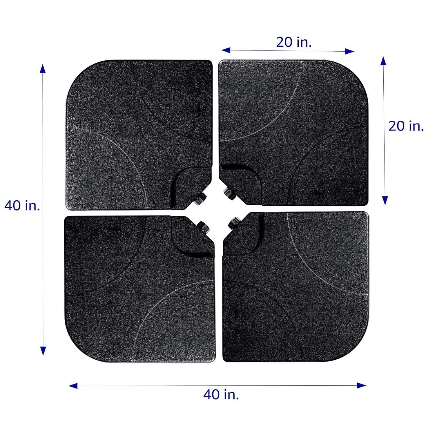 4-Piece Set Cantilever Umbrella Base Water Weights for Offset Umbrellas (Square Corner)