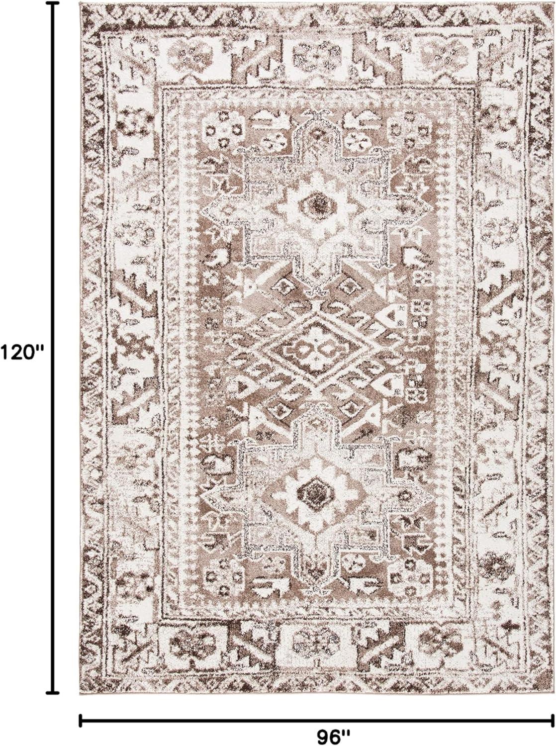 Vintage Hamadan VTH211 Power Loomed Area Rug - Brown/Ivory - 8'x10' - Safavieh.