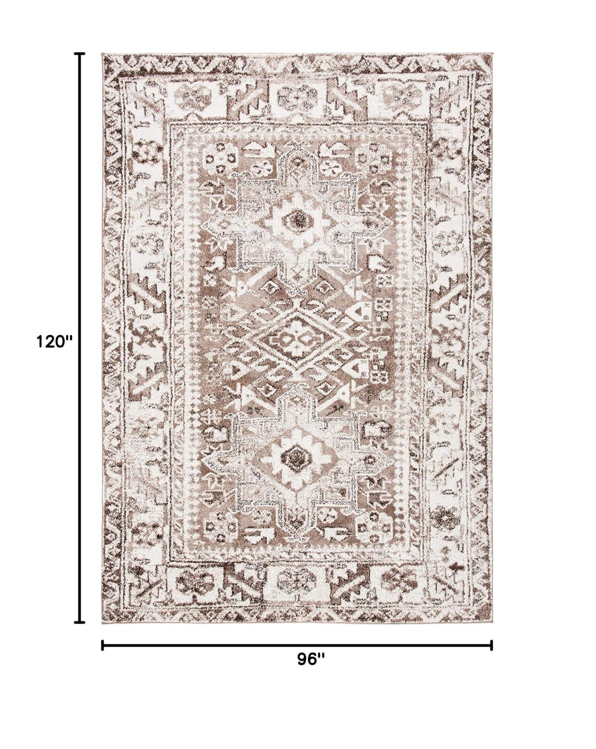 Vintage Hamadan VTH211 Power Loomed Area Rug - Brown/Ivory - 8'x10' - Safavieh.