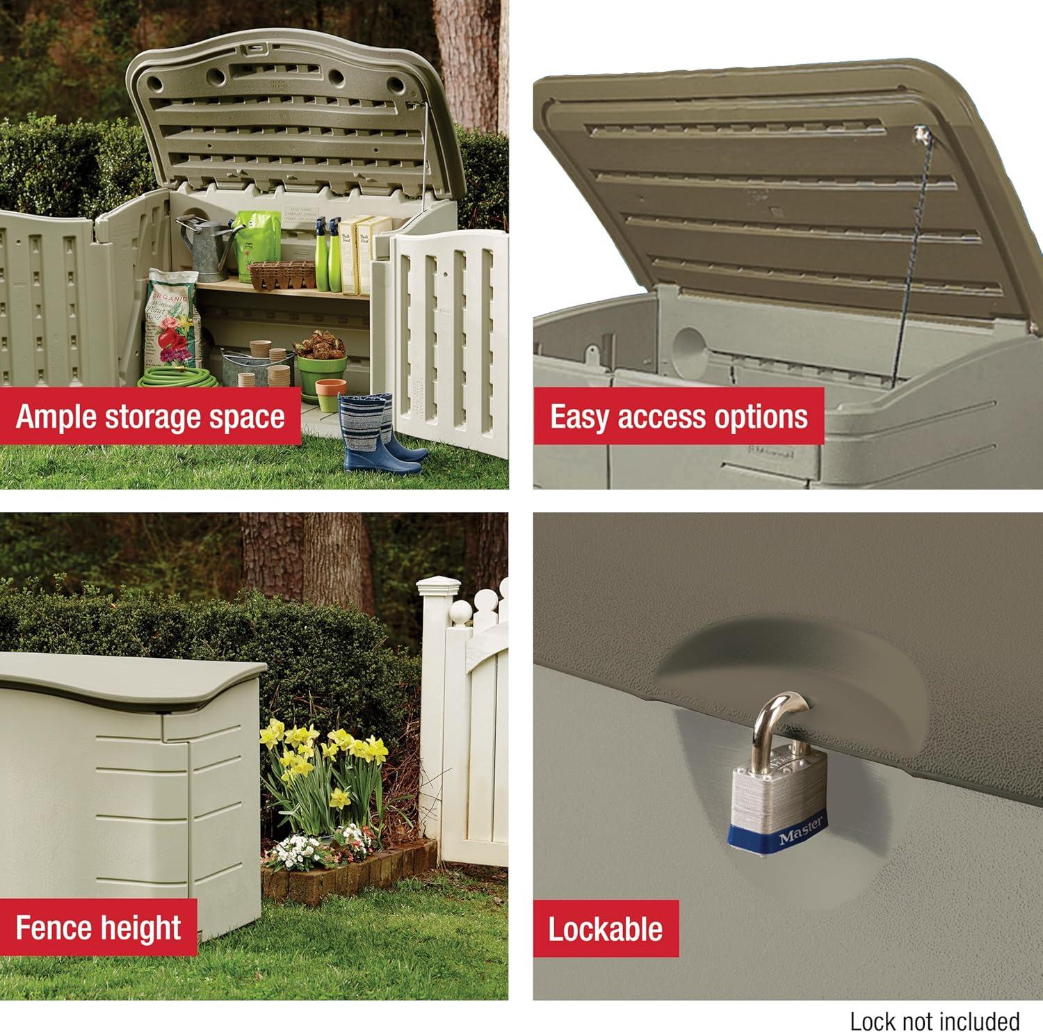 Rubbermaid 4 ft. W x 2 ft. D Plastic Horizontal Garbage Shed