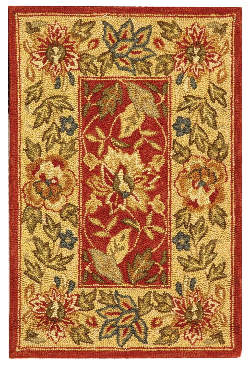 Chelsea HK140 Hand Hooked Accent Rug - Red/Ivory - 1'8"x2'6" - Safavieh.