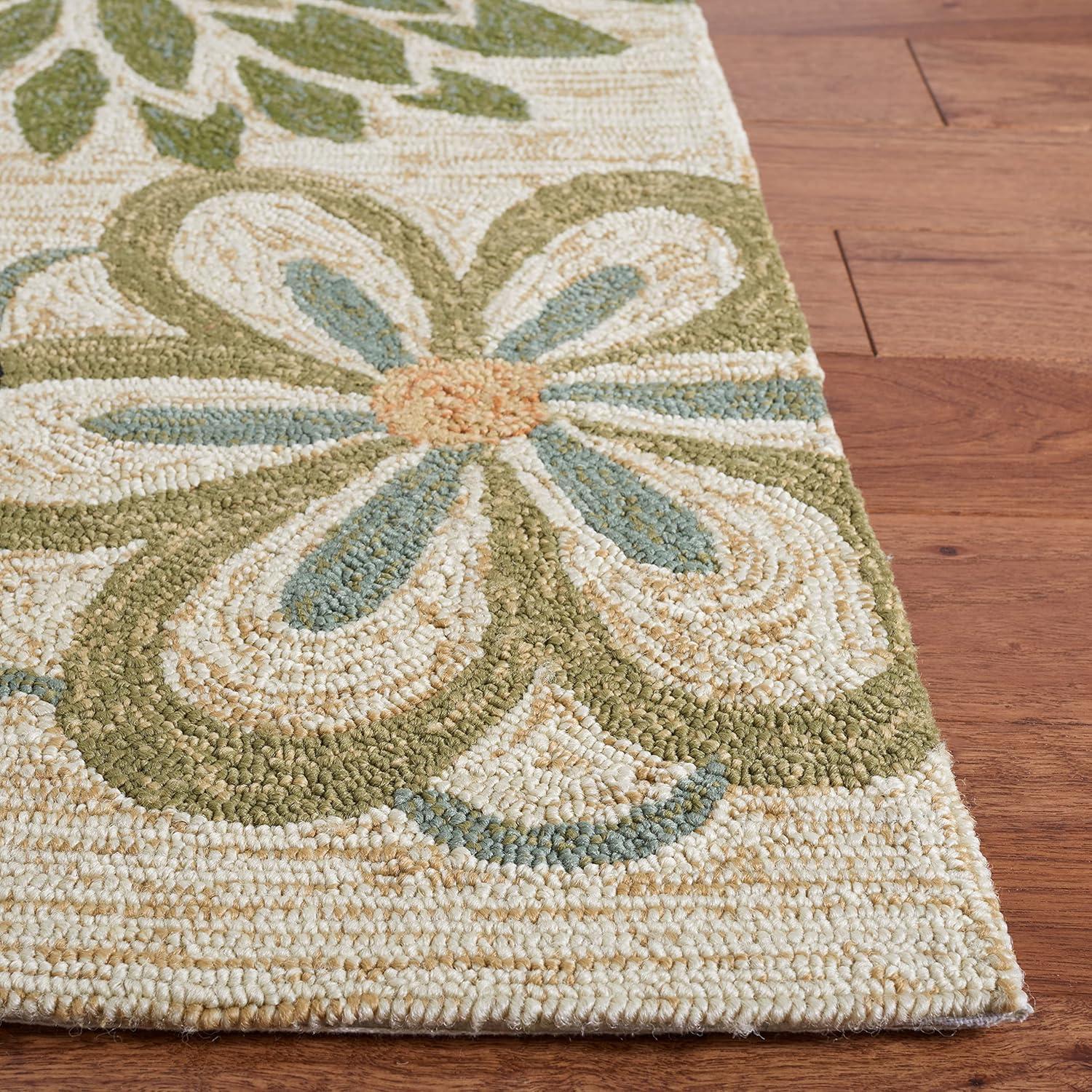 SAFAVIEH Four Seasons Caiden Floral Polyester Area Rug, Beige/Multi, 8' x 10'