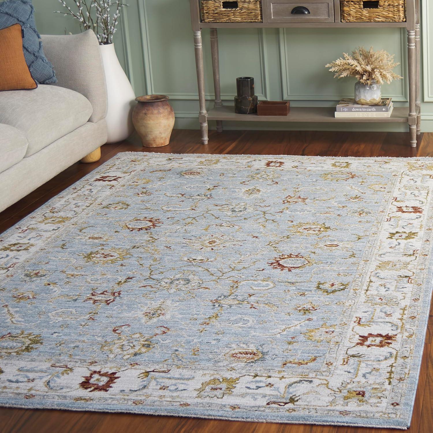 Hamilton HLT102 Power Loomed Area Rug - Blue/Gold - 5'3"x7'6" - Safavieh.