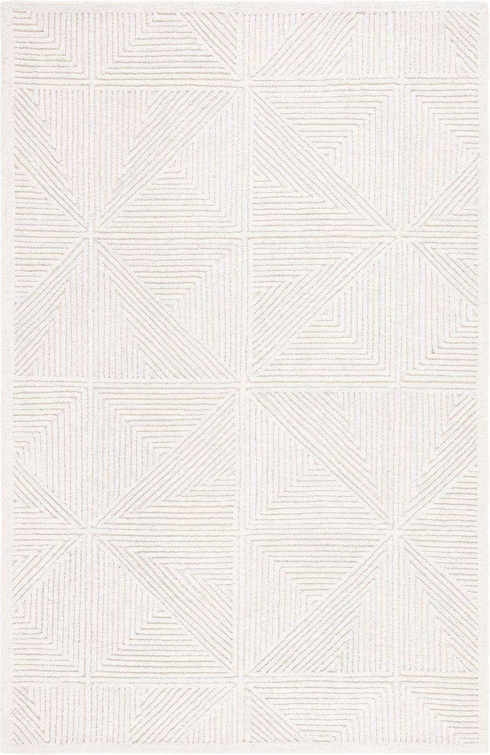 SAFAVIEH Textural Ashley Geometric Area Rug, Ivory, 4' x 6'