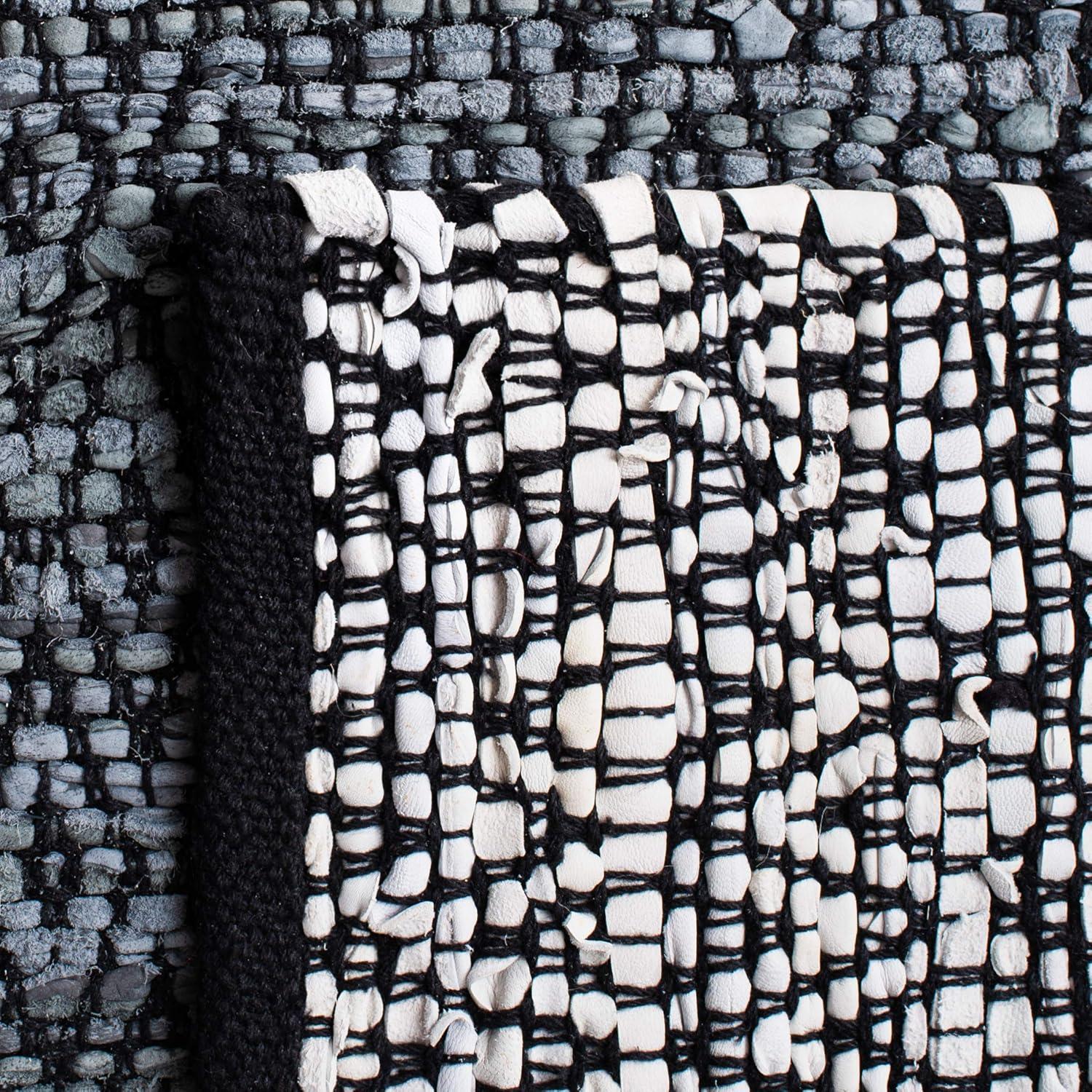 Vintage Leather VTL389 Hand Woven Indoor Accent Rug - Light Grey/Charcoal - 2'3"x4' - Safavieh.