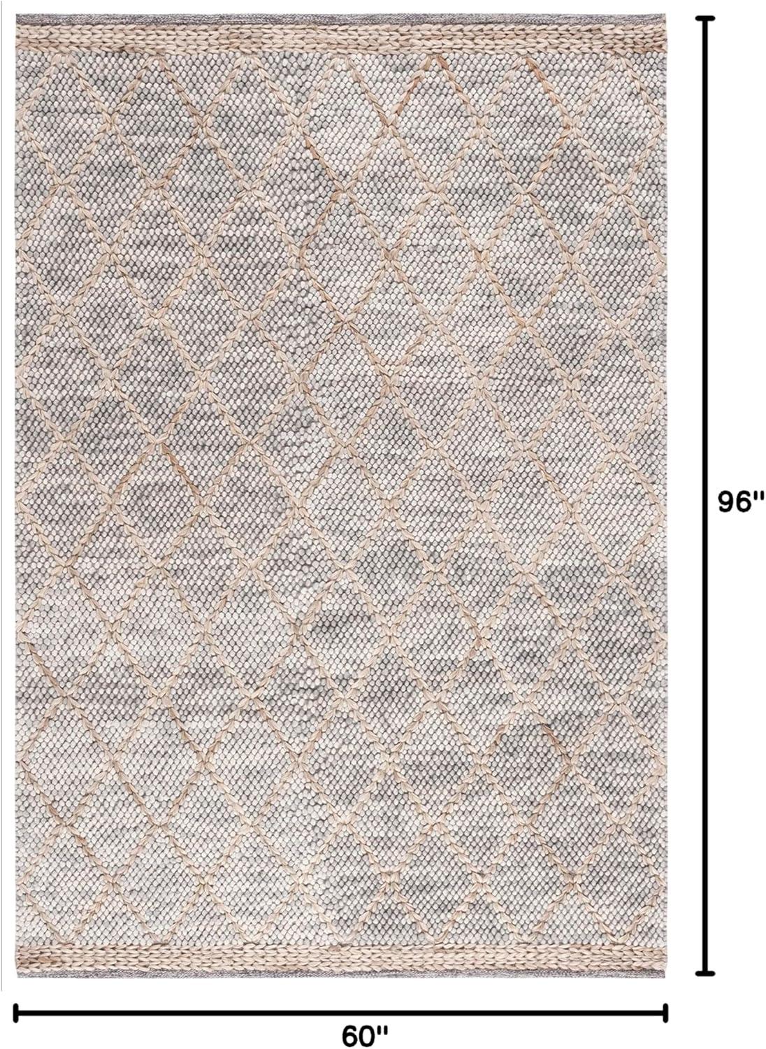 Natura NAT223 Hand Woven Indoor Area Rug - Ivory/Natural - 5'x8' - Safavieh