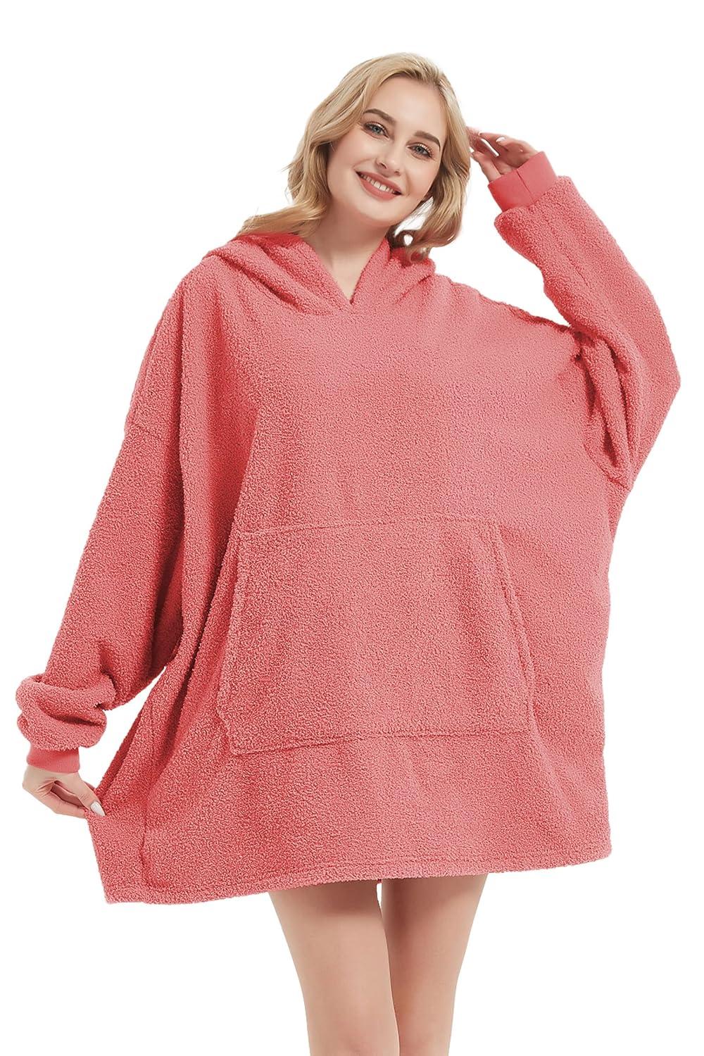 Bedsure Bedsure Wearable Blanket Hoodie Gifts For Women - Cozy Sherpa Hoodie Blanket For Adult Men, Warm Hooded Blanket Sweatshirt