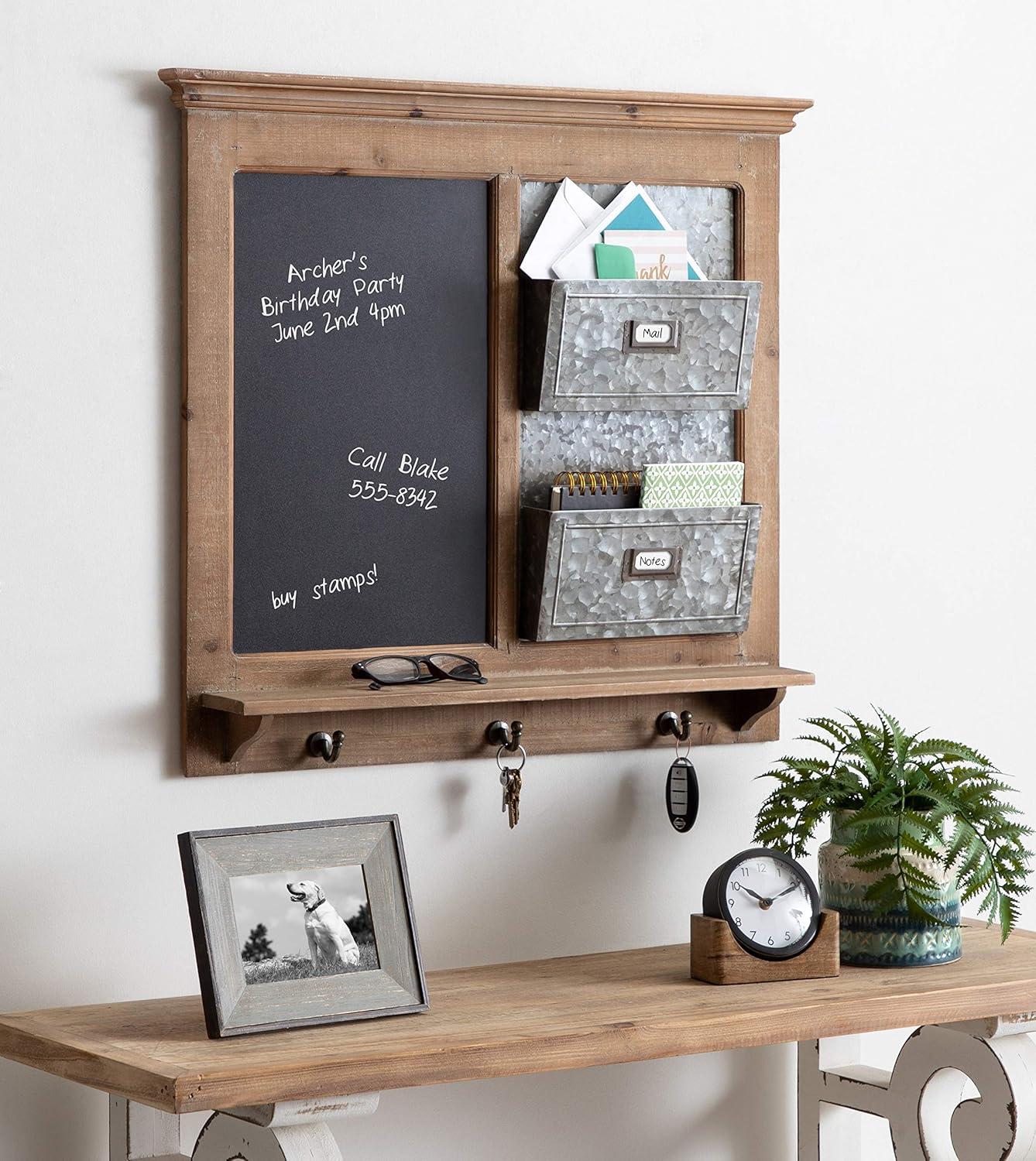 Kate and Laurel Solid Wood Wall Organizer