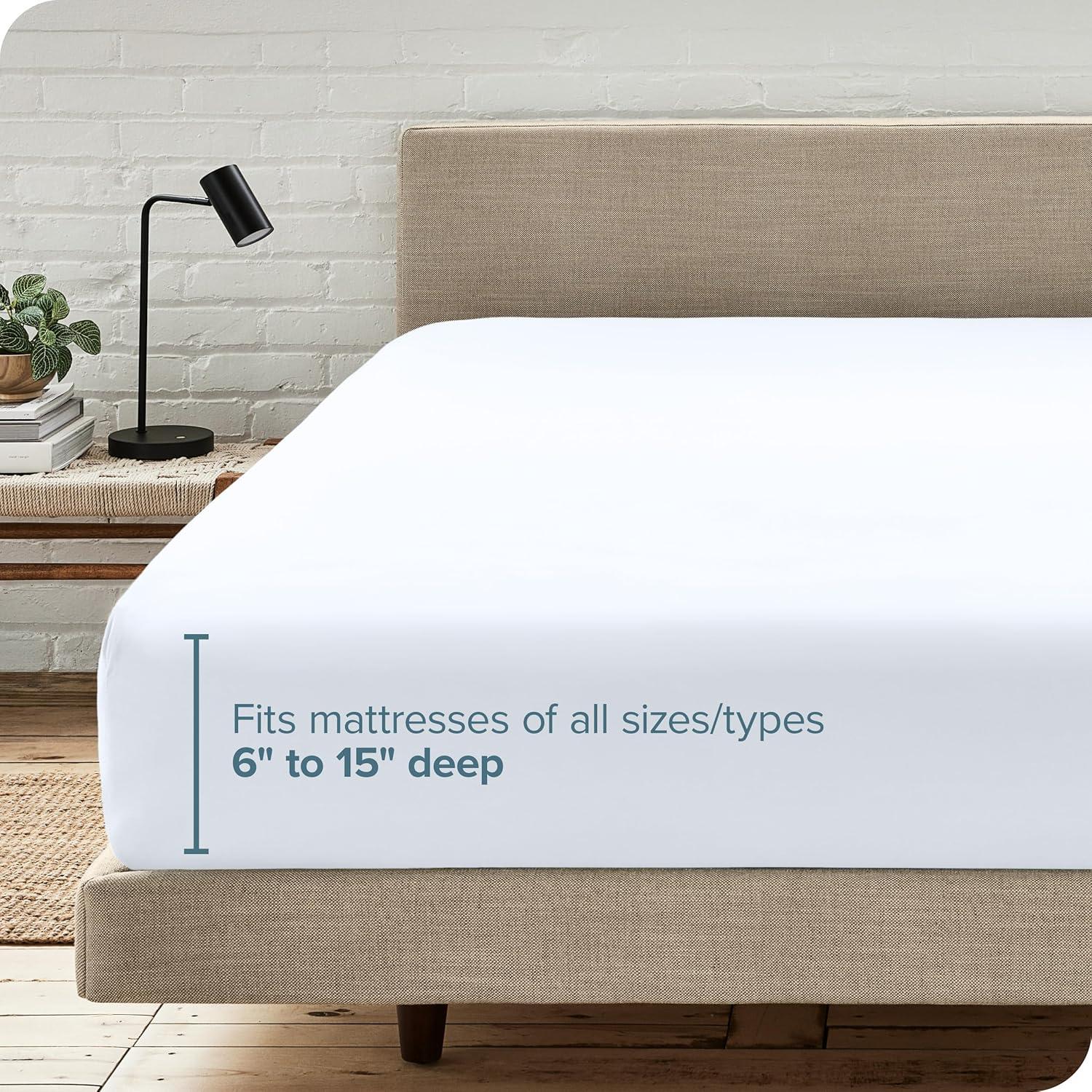 Bare Home Microfiber Fitted Sheet
