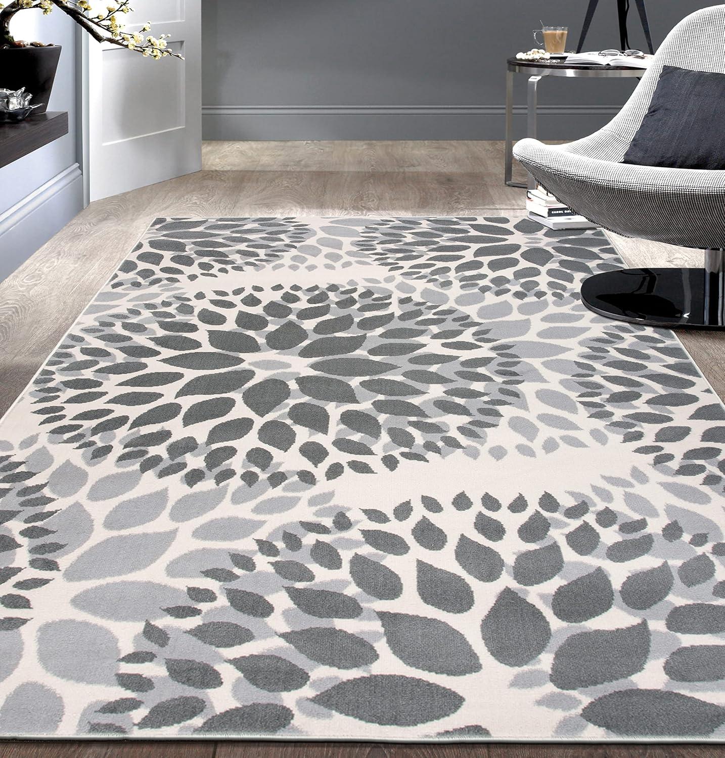 World Rug Gallery Modern Floral Circles Area Rug