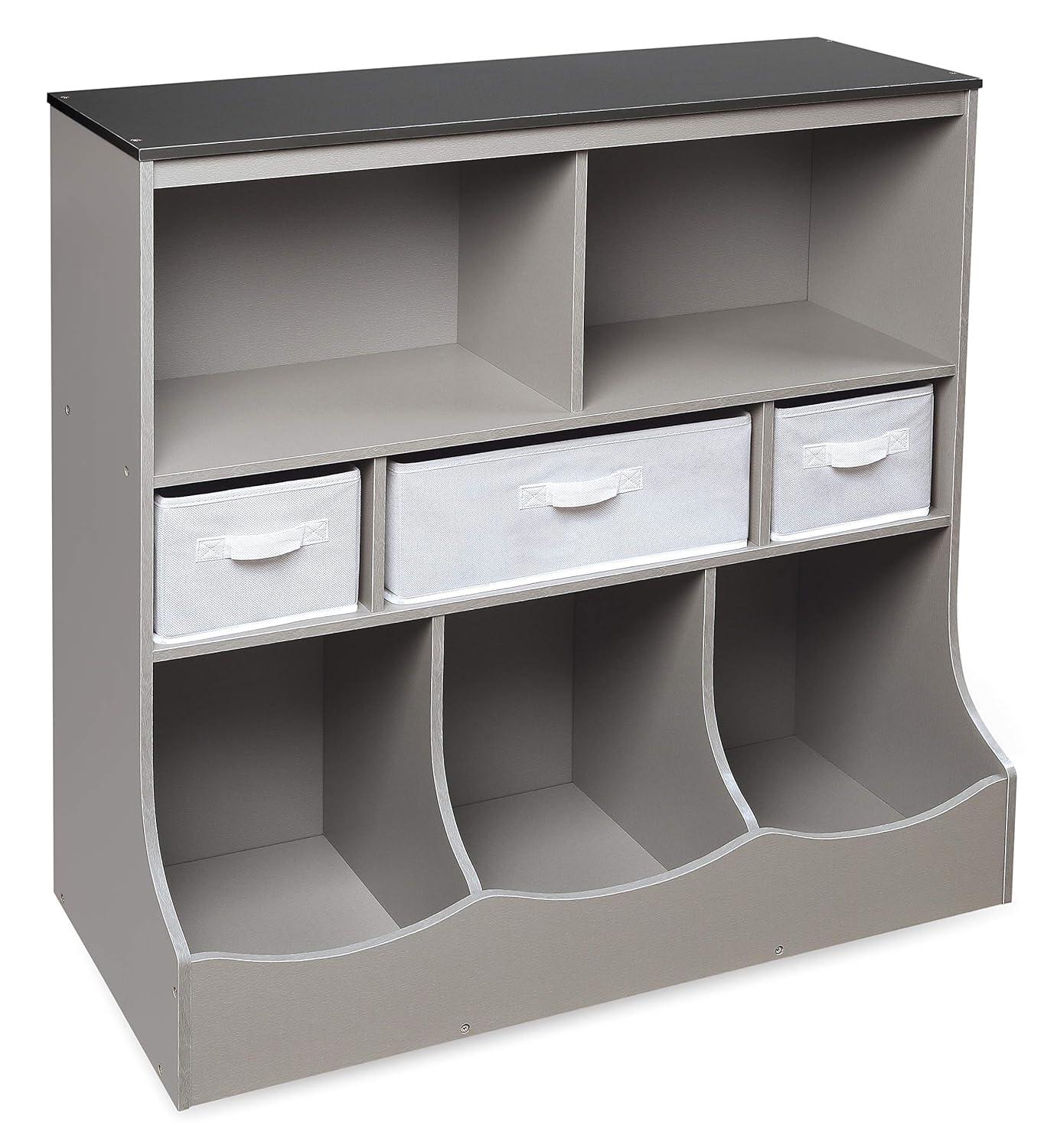 Badger Basket Combo Bin Storage Unit with Three Baskets  (Gray)