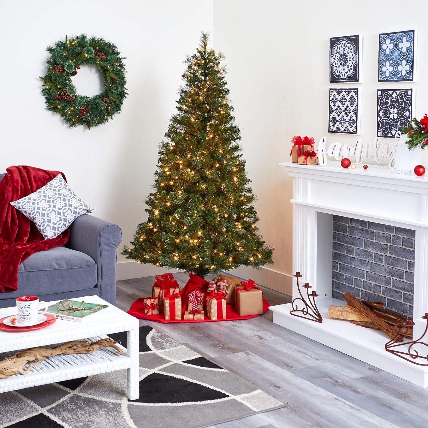 Nearly Natural 6' Mount Hood Spruce Prelit Artificial Christmas Tree