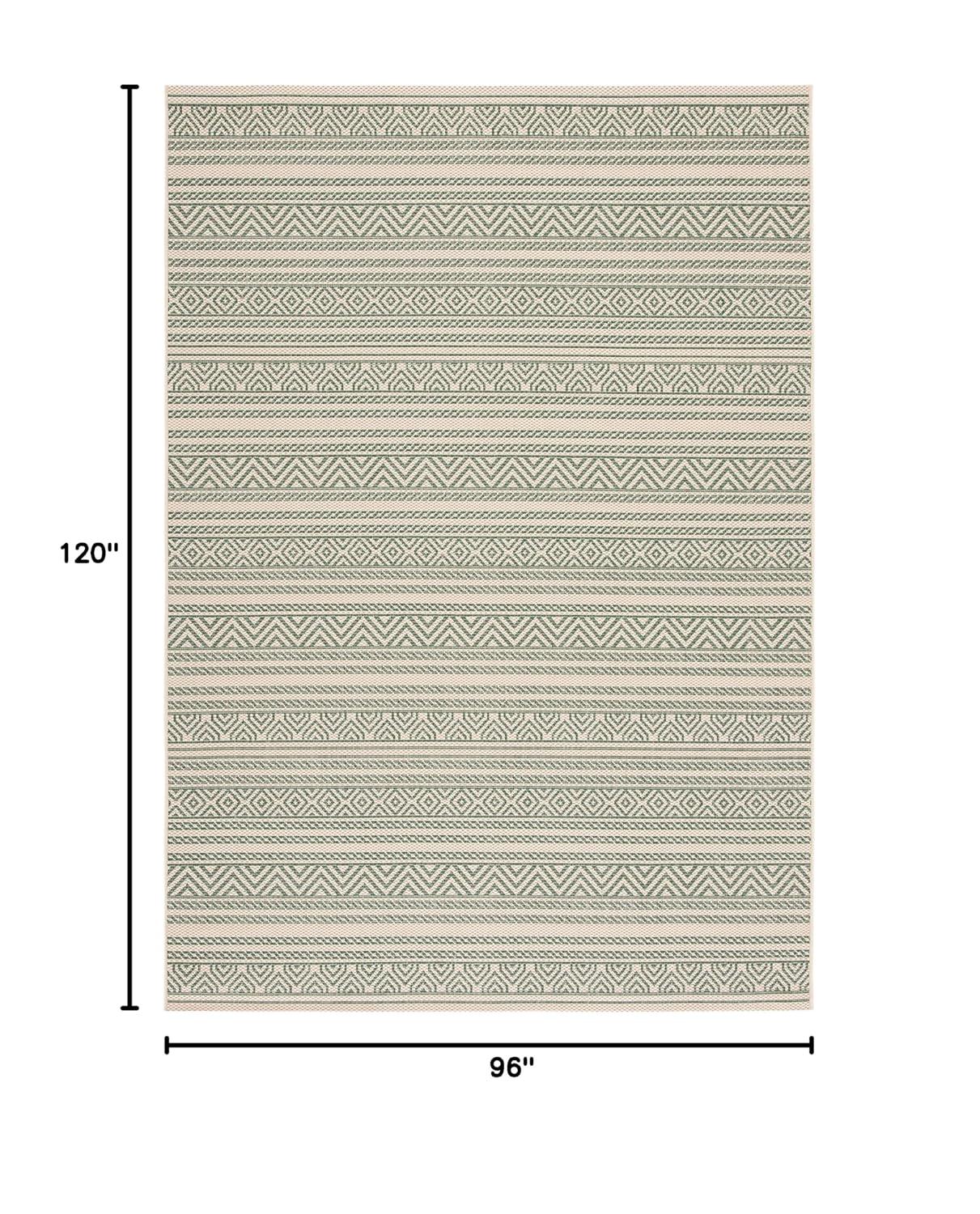 Courtyard CY6866 Power Loomed Indoor/Outdoor Area Rug - Beige/Dark Green - 8'x10' - Safavieh.
