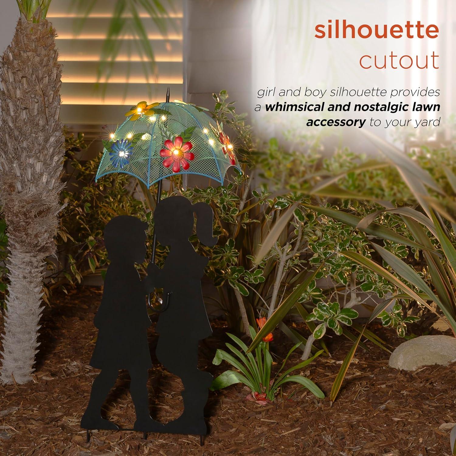 Winston Porter Gertrude Solar Girl and Boy Silhouette Garden Stake & Reviews | Wayfair
