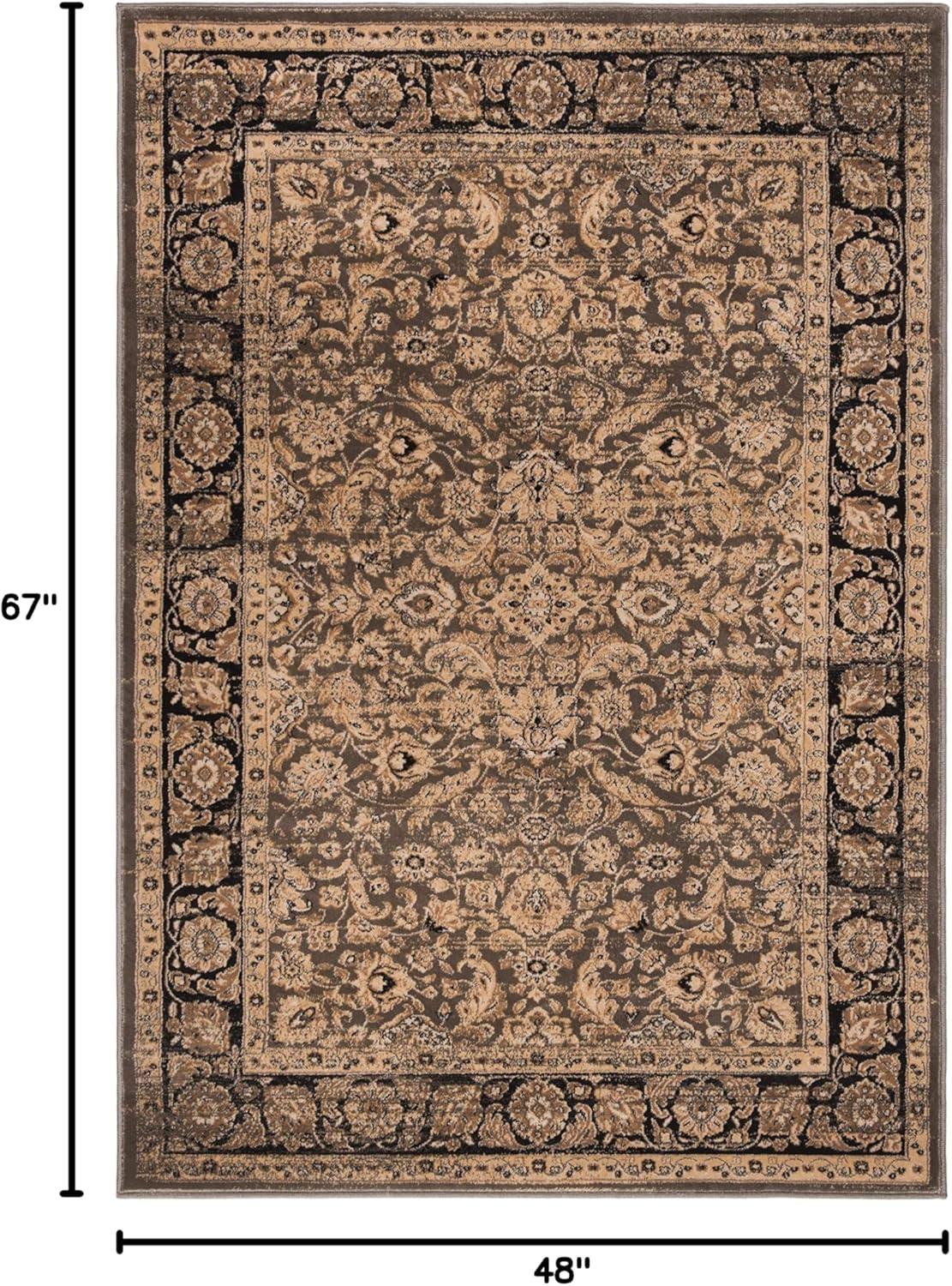 Vintage VTG576 Power Loomed Area Rug Taupe / Black 4' X 5'-7" - Safavieh.