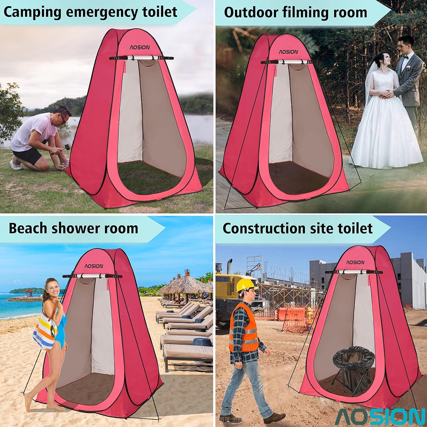 Pop Up Shower Camping Tent, Outdoor Privacy Camp Toilet Tent, Portable Dressing Room with Carrying Bag, Bath Bag for Camping, Hiking