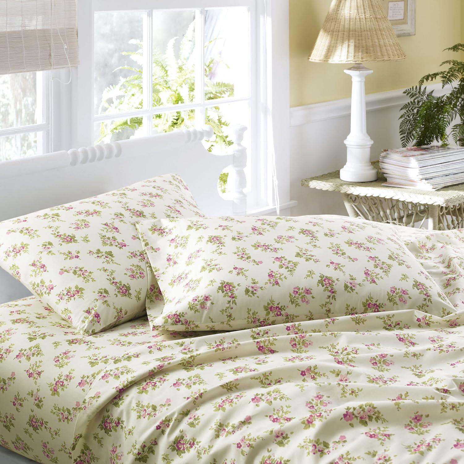 Laura Ashley Cotton Flannel Cozy Sheet Sets