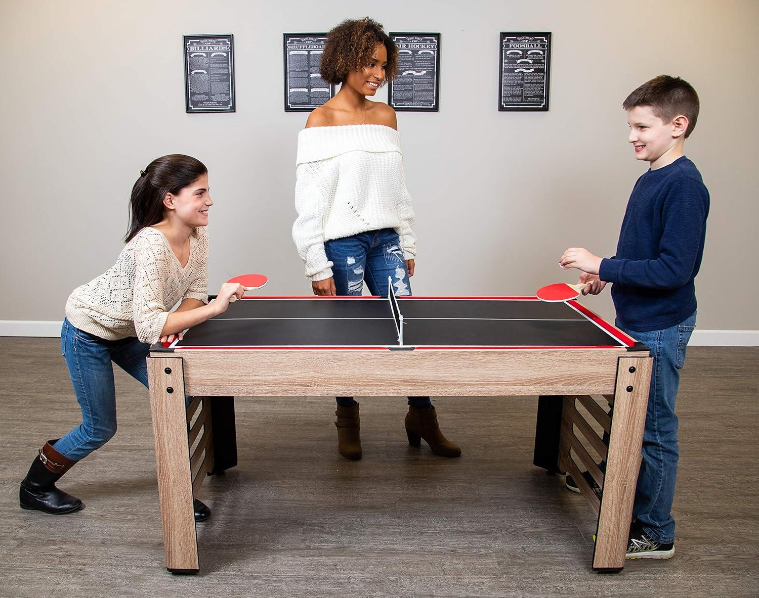 Hathaway Games Madison Multi Game Table with Foosball, Glide Hockey, Table Tennis, Billiards, Shuffleboard and Bowling