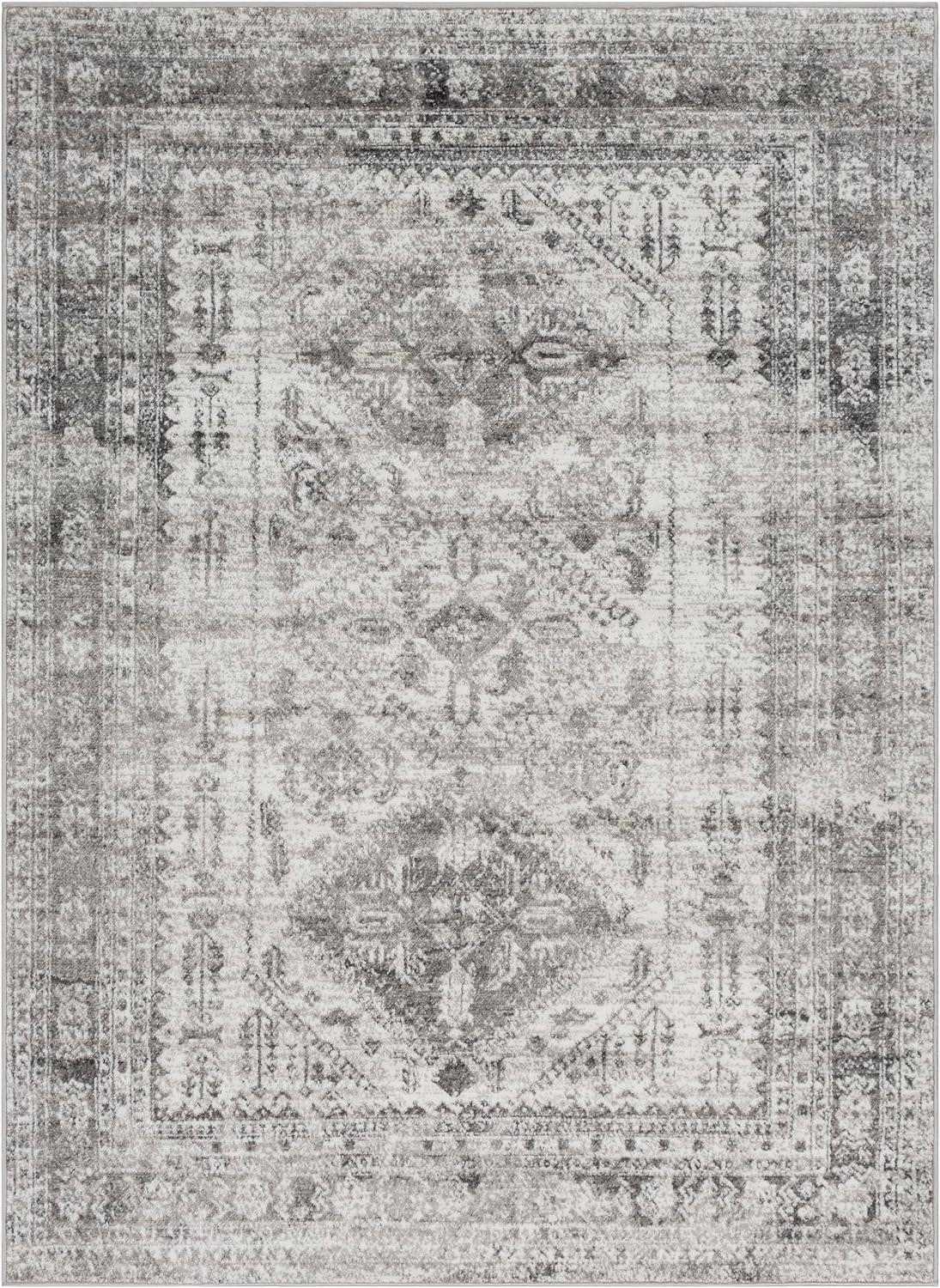 Livabliss Monte Carlo Vintage Oriental Area Rug,5'3" x 7'3",Charcoal