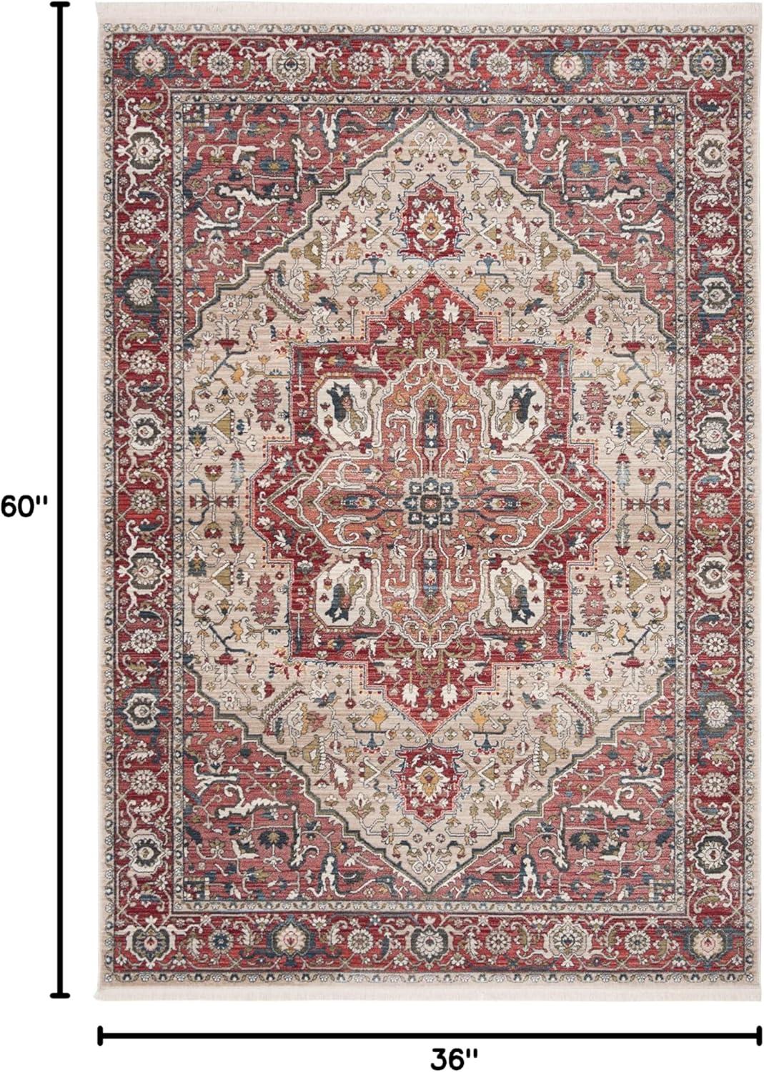 Vintage Persian VTP479 Power Loomed Indoor Accent Rug - Red/Ivory - 3'x5' - Safavieh