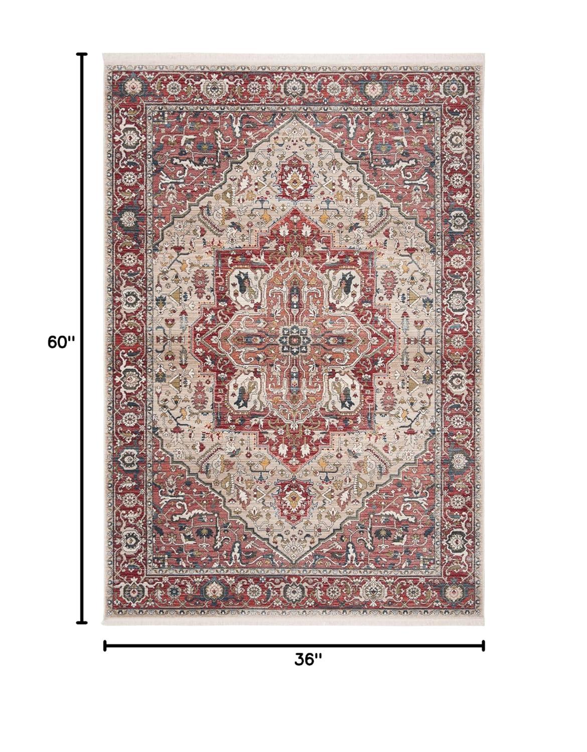 Vintage Persian VTP479 Power Loomed Indoor Accent Rug - Red/Ivory - 3'x5' - Safavieh