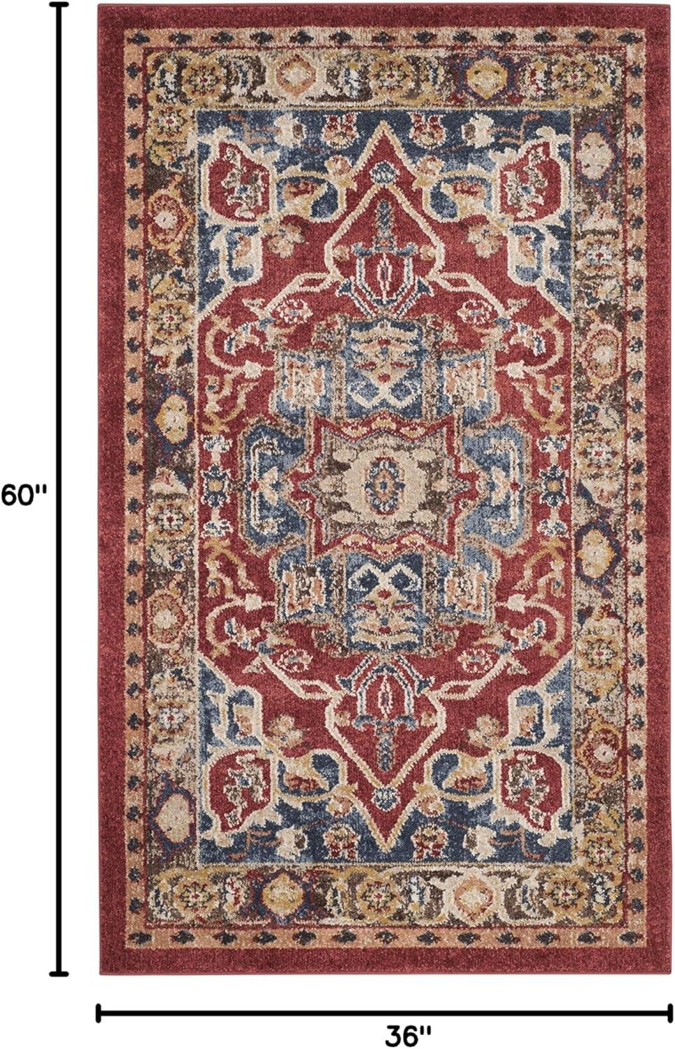 SAFAVIEH Bijar Hester Traditional Area Rug, Red/Royal, 3' x 5'