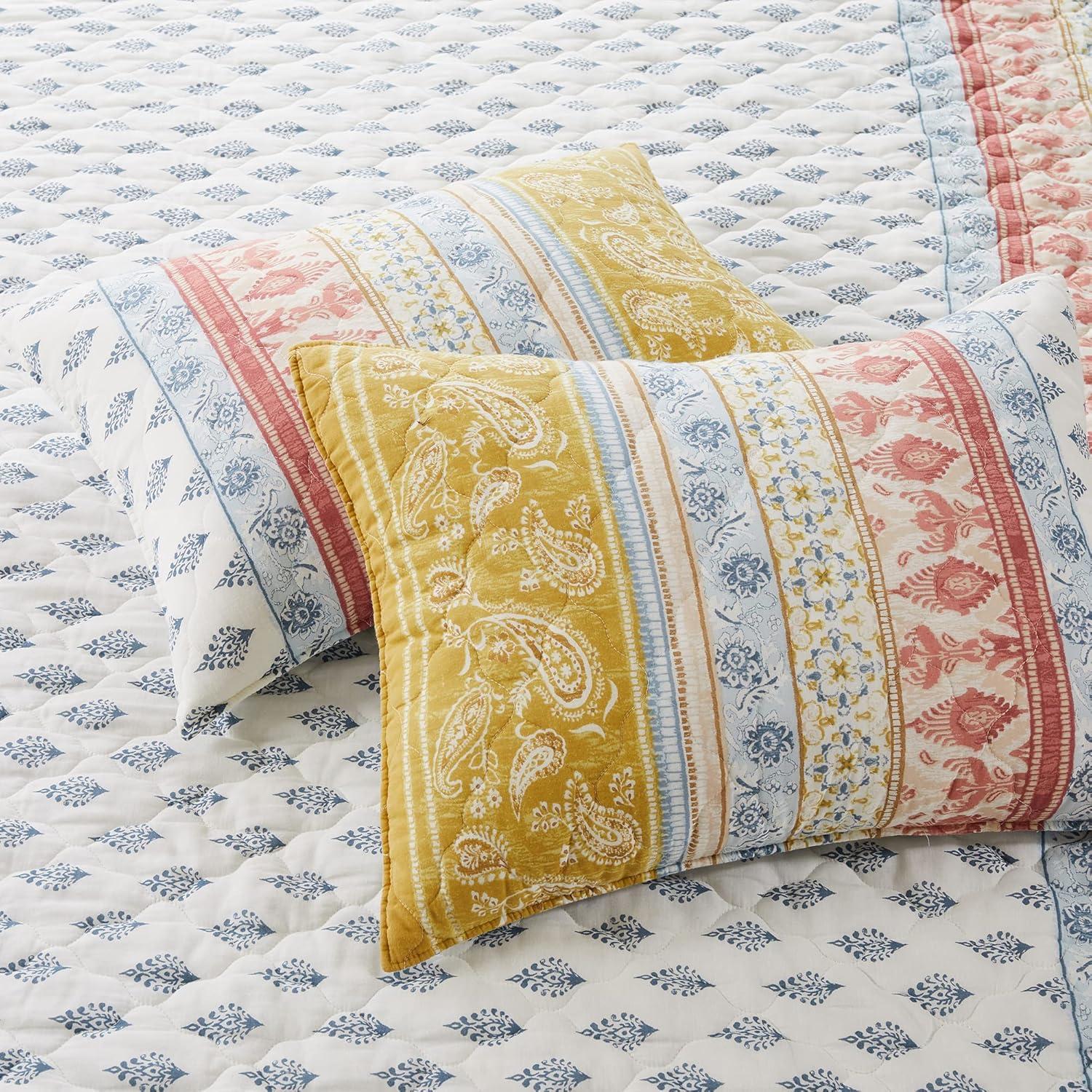 Moroccan Inspired Full/Queen Cotton Quilt Set in White