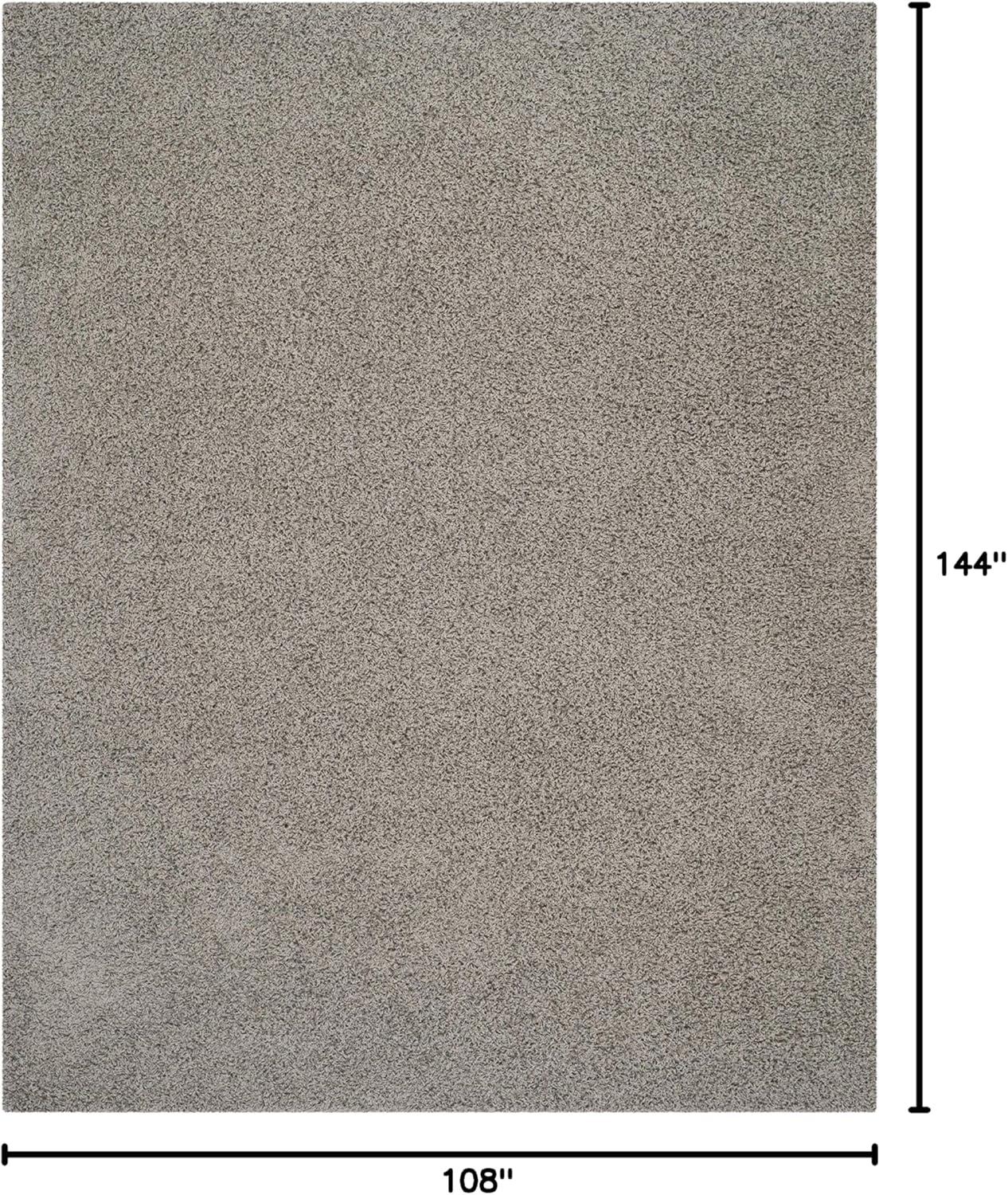 SAFAVIEH Athens Solid Plush Shag Area Rug, Light Grey, 9' x 12'