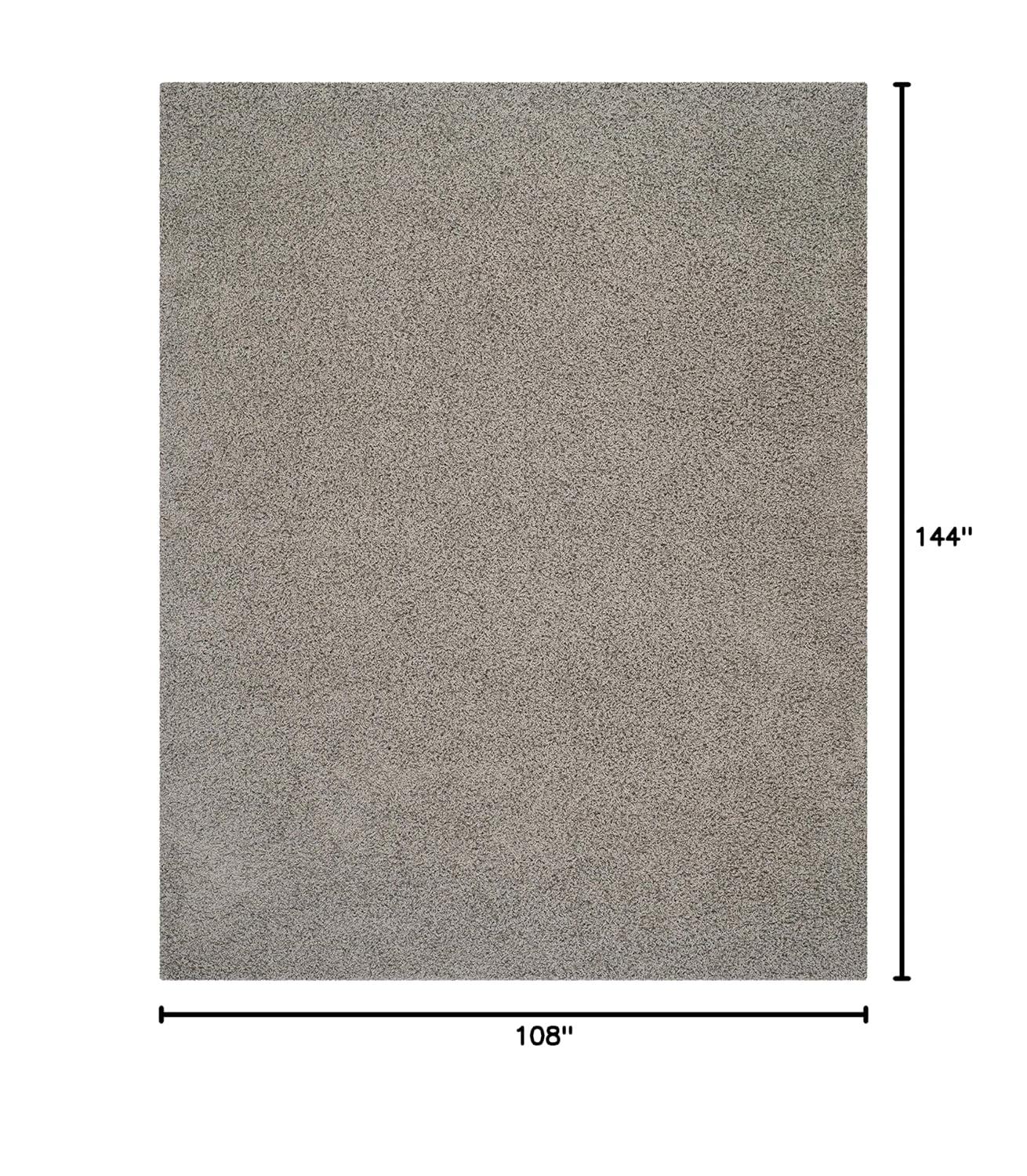 SAFAVIEH Athens Solid Plush Shag Area Rug, Light Grey, 9' x 12'