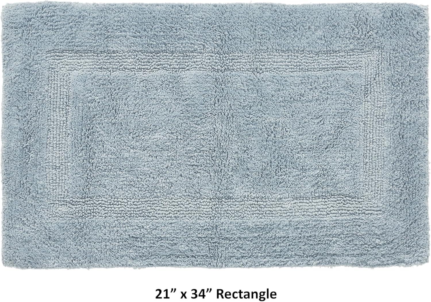 Better Trends Lux 100% Cotton Tufted Solid Reversible Bath Rug 21" x 34" Rectangle - Blue