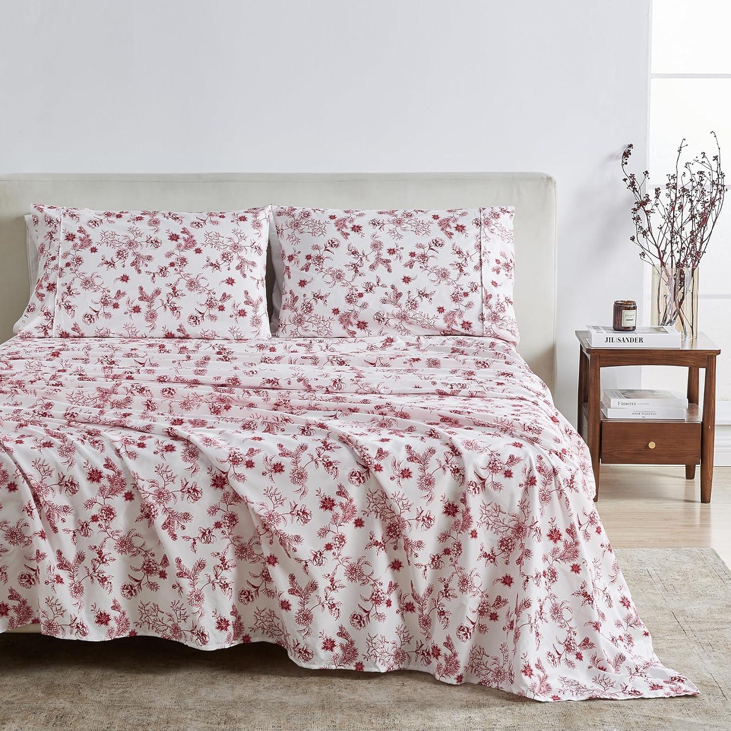 Jolly Floral Twin Brushed Microfiber Sheet Set