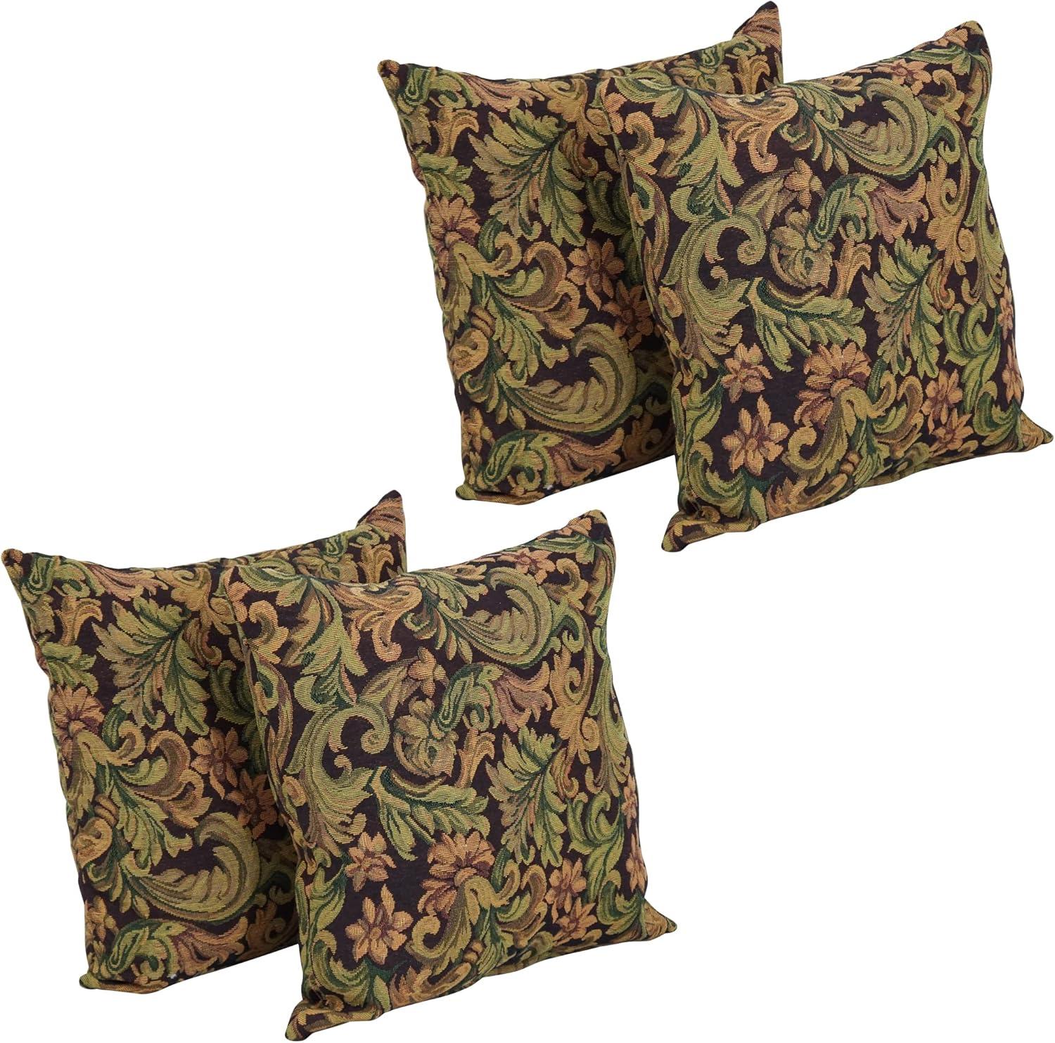 Blazing Needles 17-inch Tapestry Throw Pillows with Inserts (Set of 4) 9910-S4-ZP-ID-053