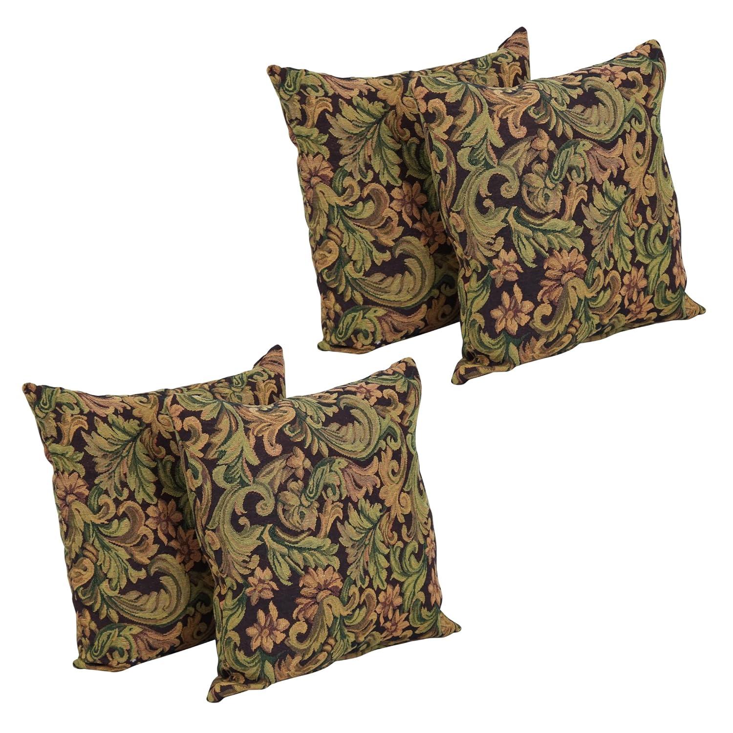 Blazing Needles 17-inch Tapestry Throw Pillows with Inserts (Set of 4) 9910-S4-ZP-ID-053