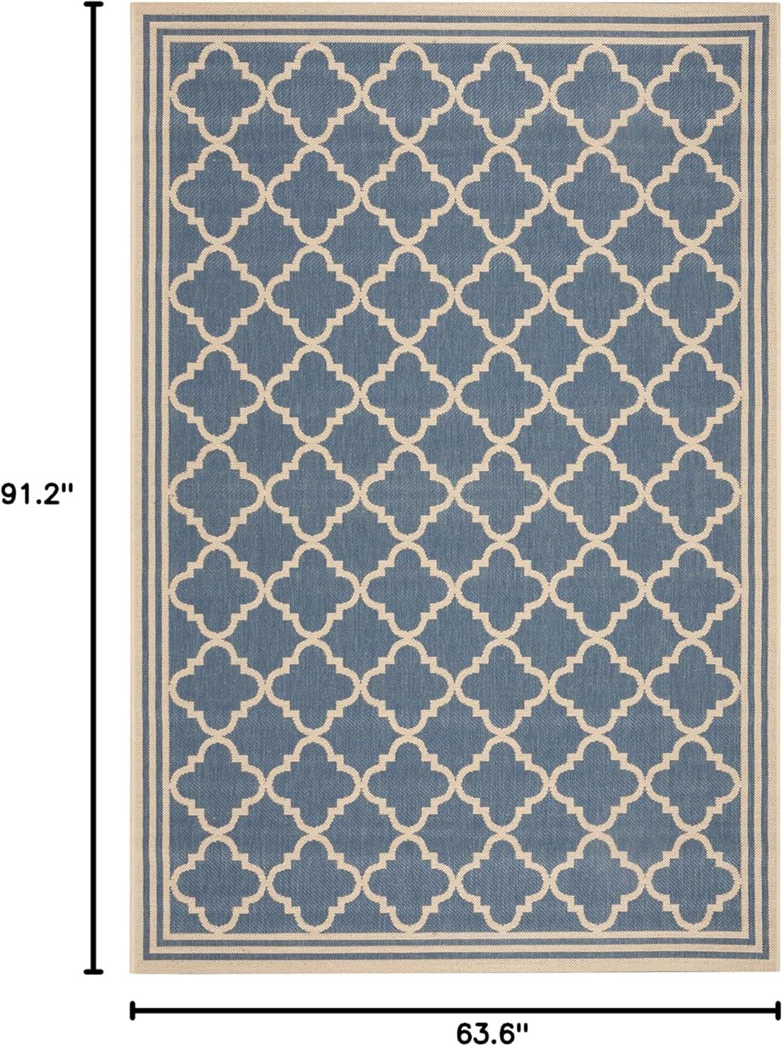 SAFAVIEH Beach House Nima Trellis Indoor/Outdoor Area Rug Beige/Cream, 5'3" x 7'6"