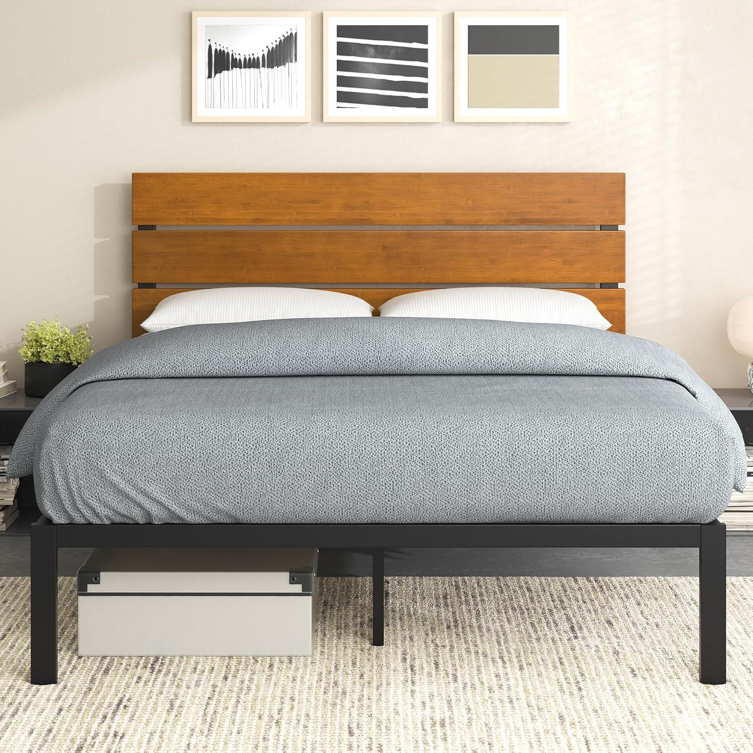 Paul Metal Platform Bed Frame Natural -ZINUS