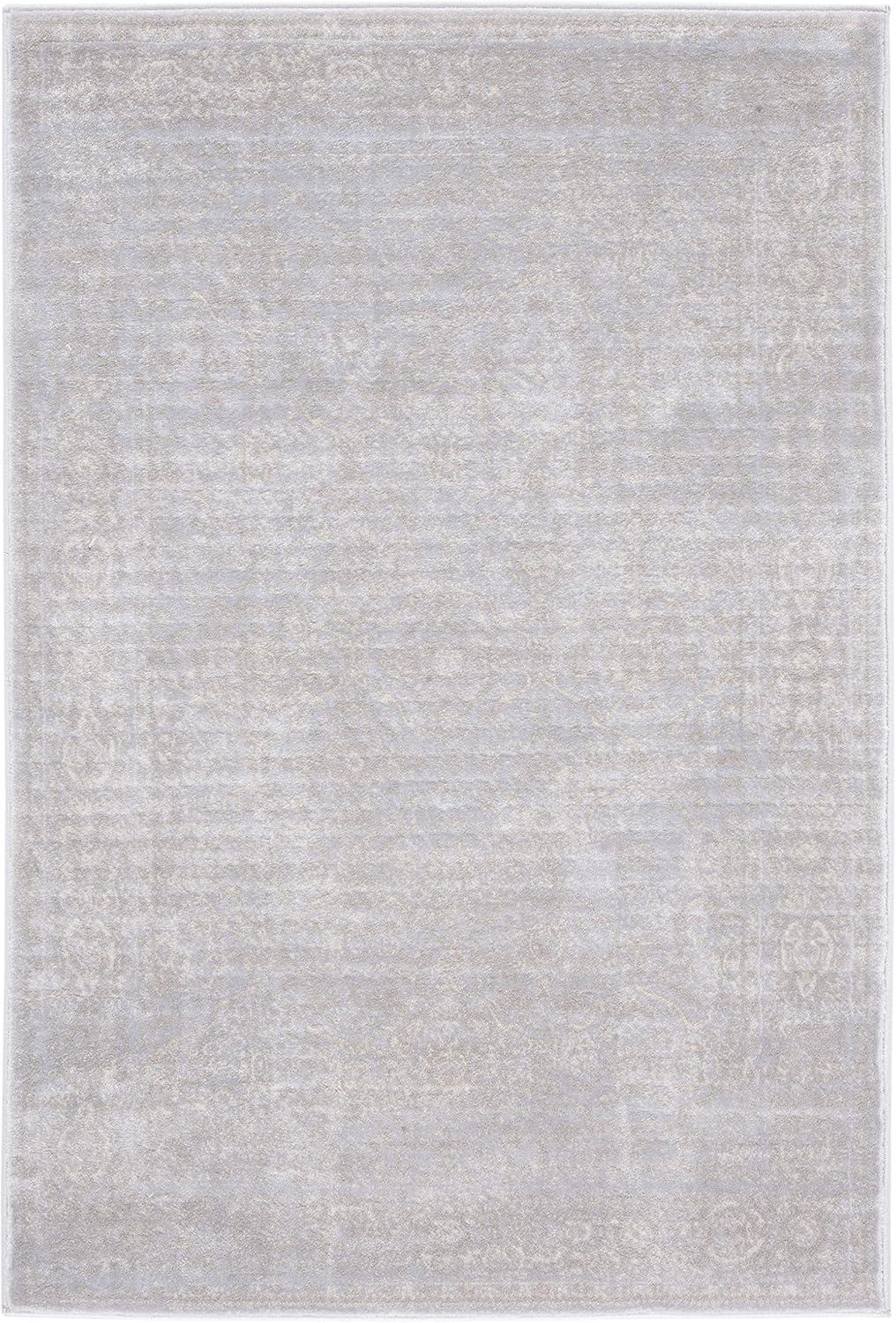 Carnegie CNG691 Power Loomed Area Rug - Light Grey/Grey - 6'7"x9'2" - Safavieh.